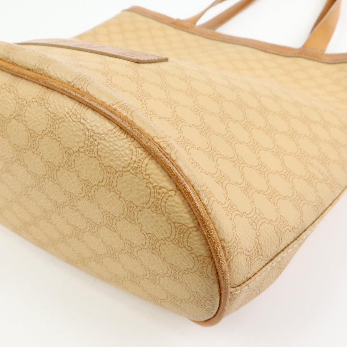 CELINE Macadam PVC Leather Shoulder Bag Tote Bag Beige Brown
