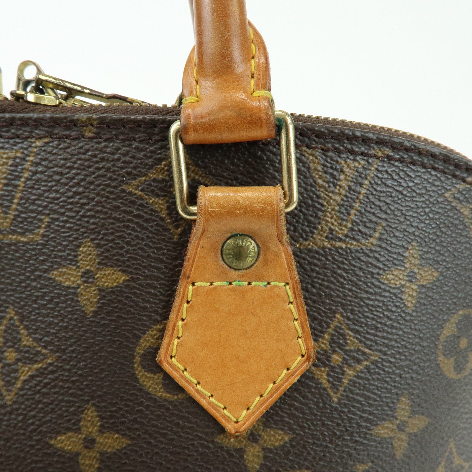 Louis Vuitton Monogram Alma PM Canvas Leather Hand Bag Brown M51130
