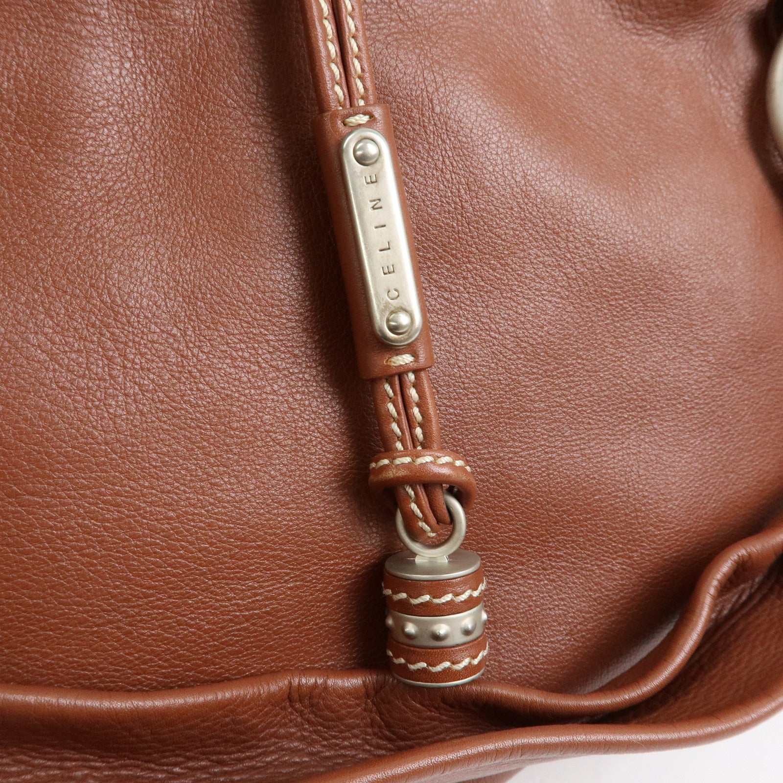 CELINE Bittersweet Leather Shoulder Bag Tote Bag Brown