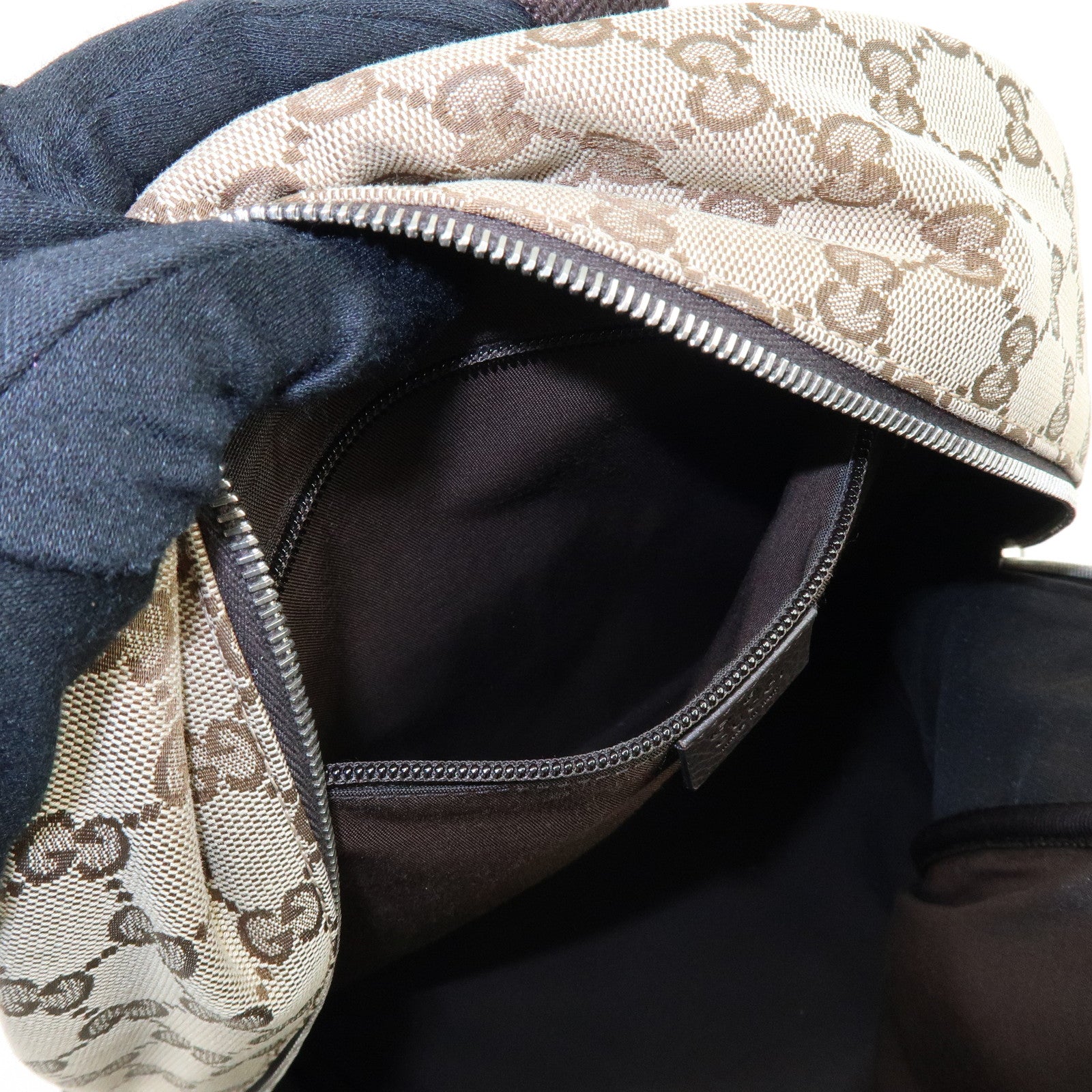 GUCCI GG Canvas Leather Backpack Rucksuck Beige Brown 449906