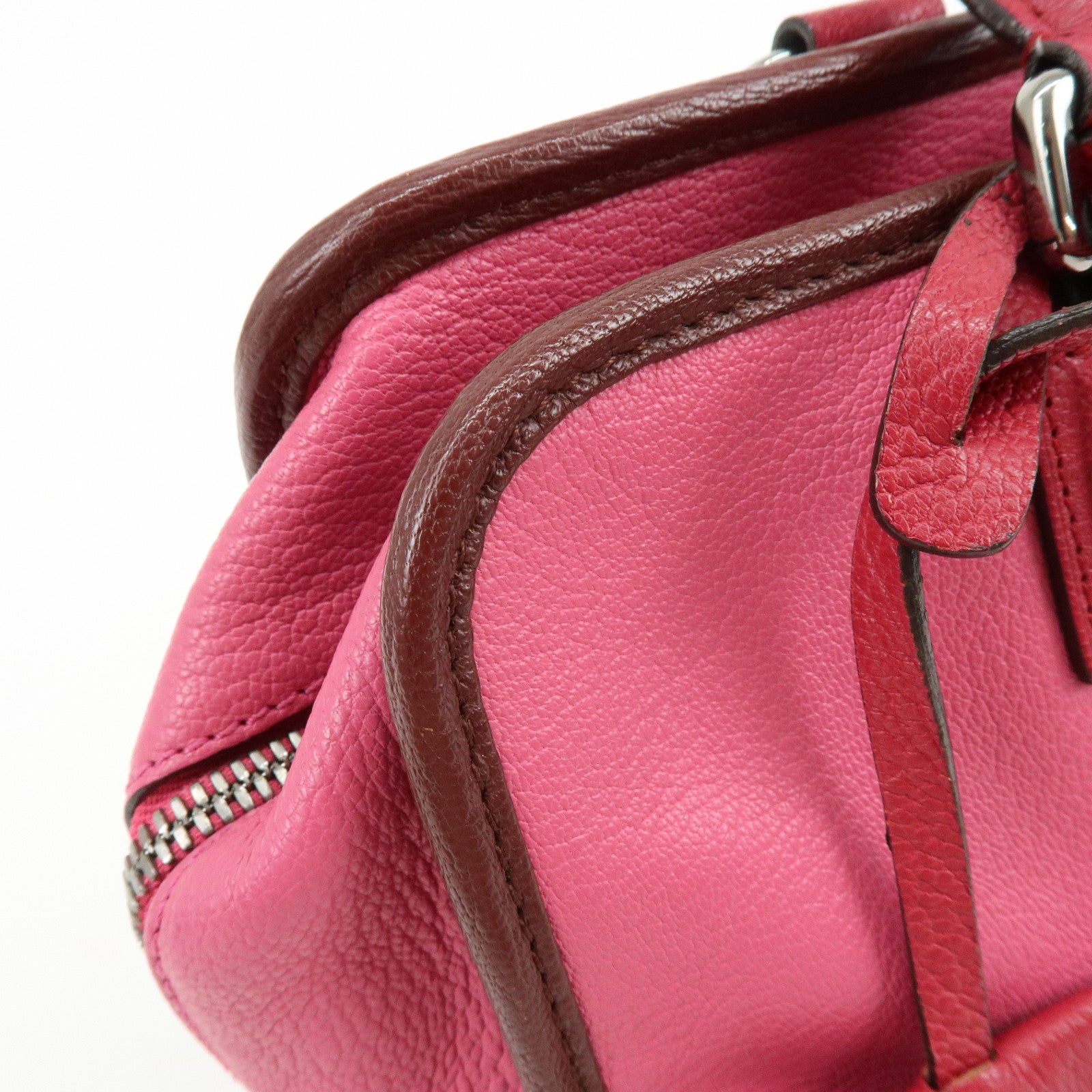 LOEWE Anagram Leather Amazona 28 Hand Bag Boston Bag Pink