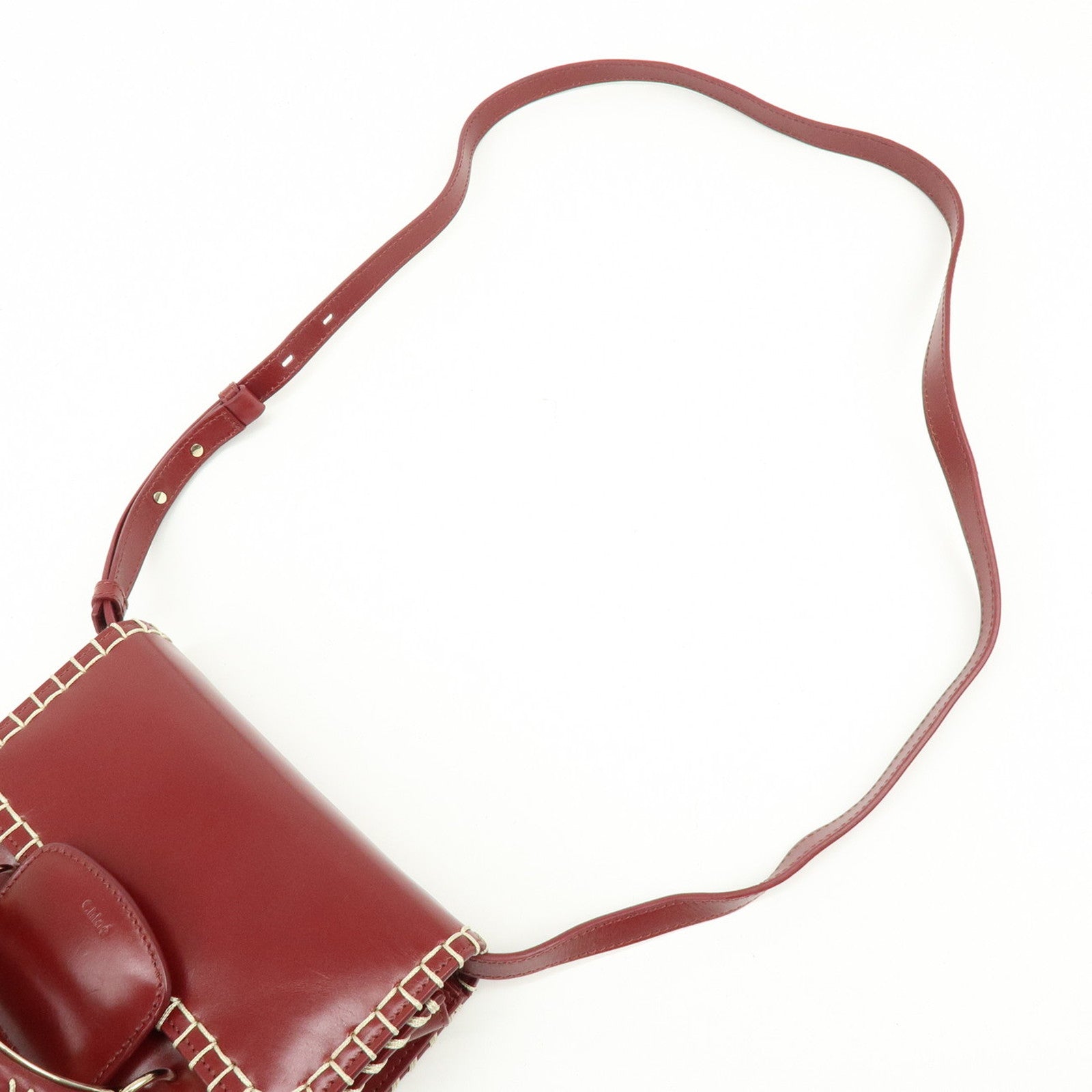 Chloe KATTIE Leather Shoulder Bag Crossbody Bag Wine Red