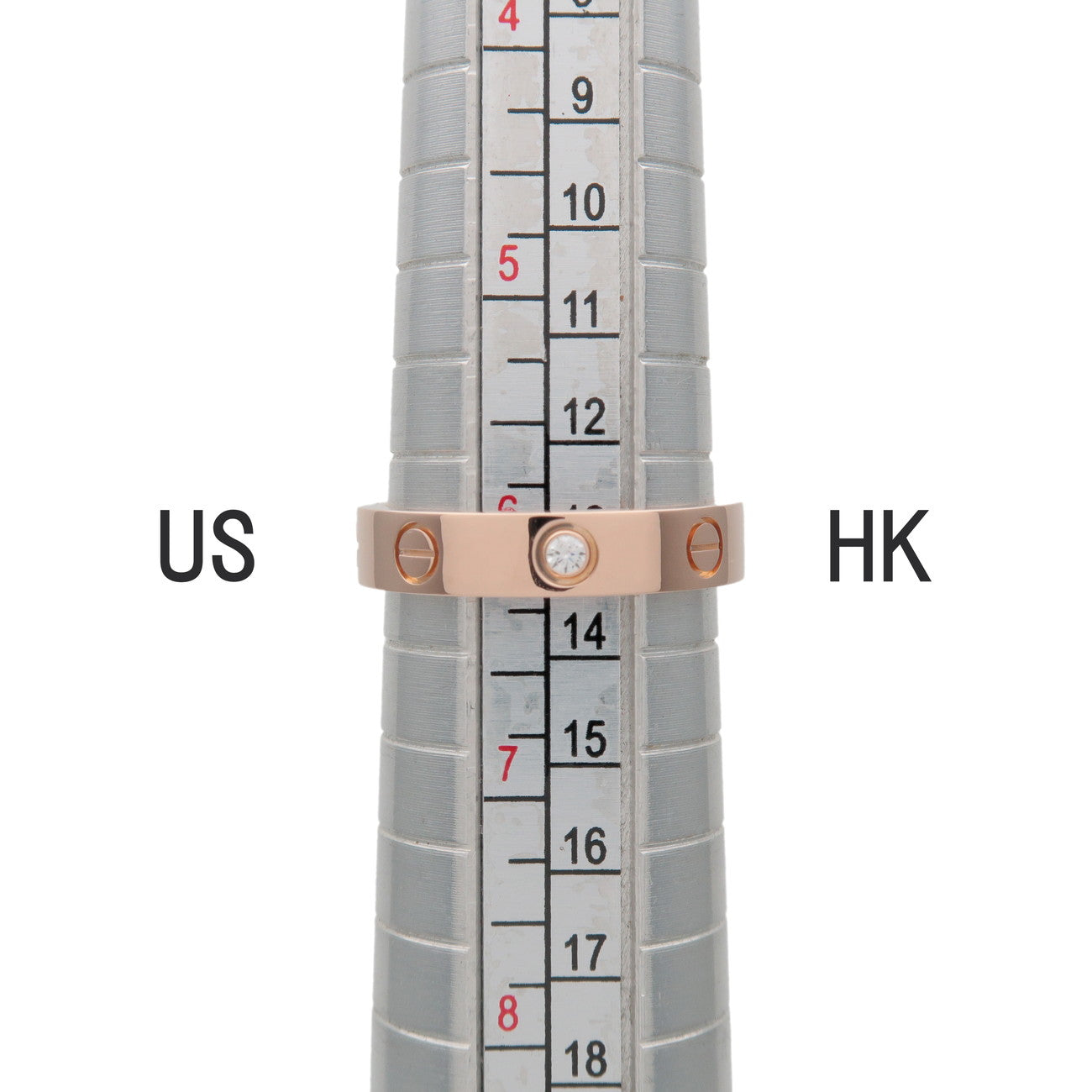 Cartier Mini Love 1P Diamond Ring K18 750PG Rose Gold #52 US6 EU52 HK13