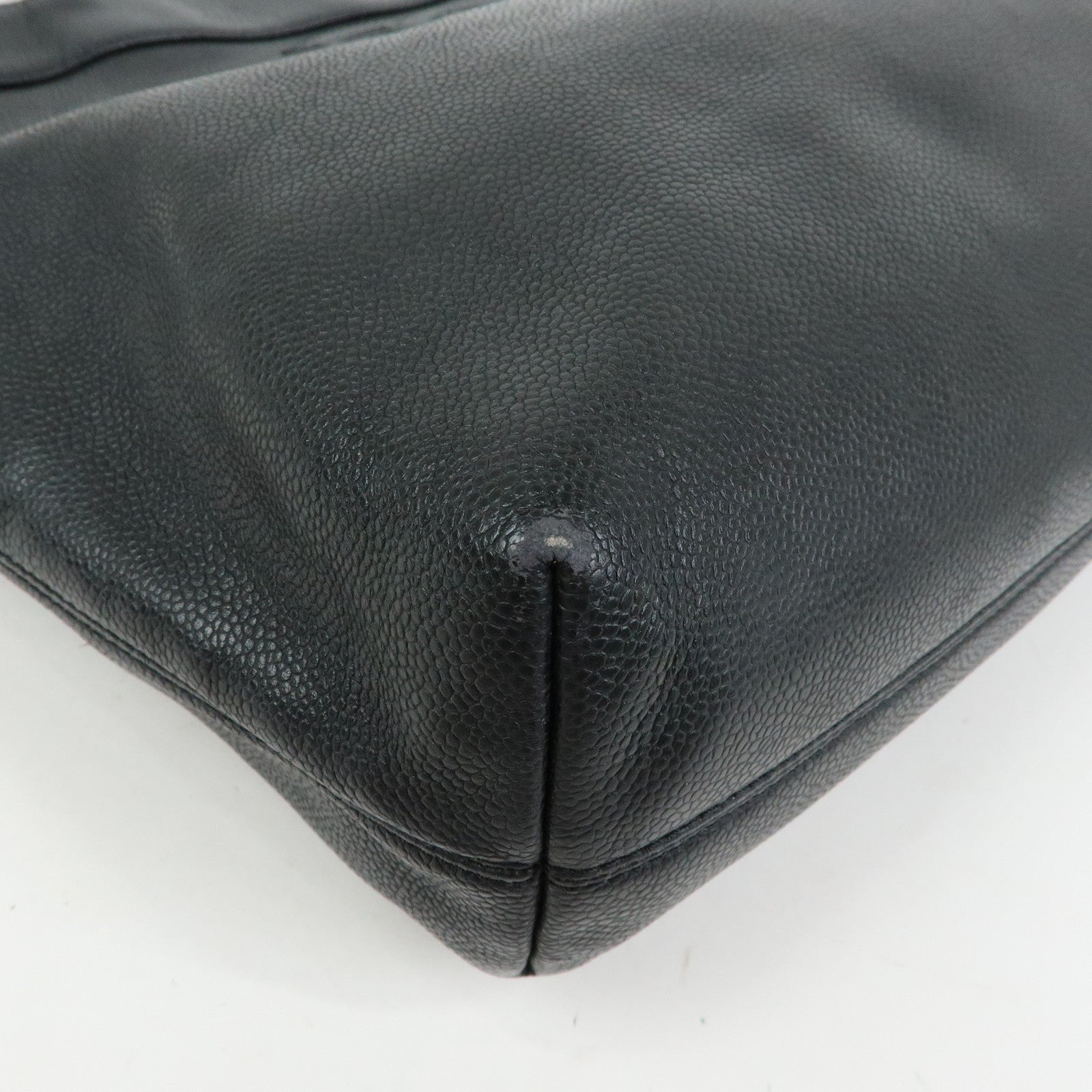 CHANEL COCO Mark Caviarskin Tote Bag Shoulder Bag Black