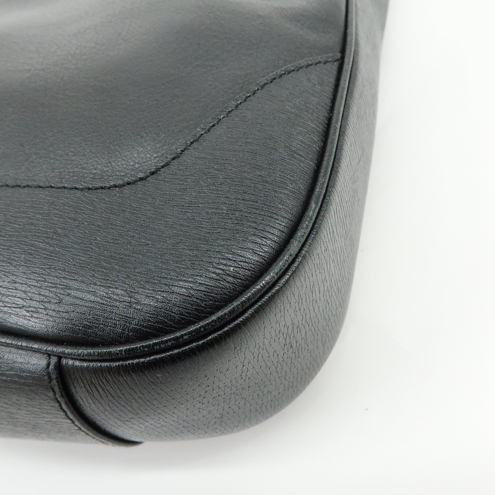 GUCCI Bamboo Leathe Hand Bag Shoulder Bag Black 001・4095