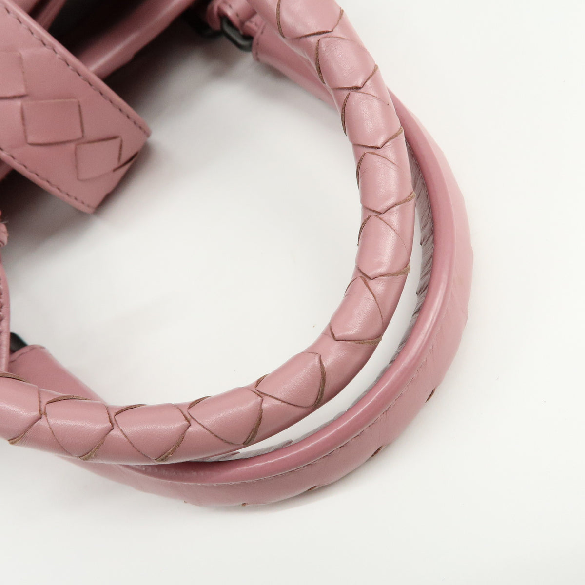 BOTTEGA VENETA Intrecciato Rome Leather 2Way Shoulder Bag Hand Bag Pink
