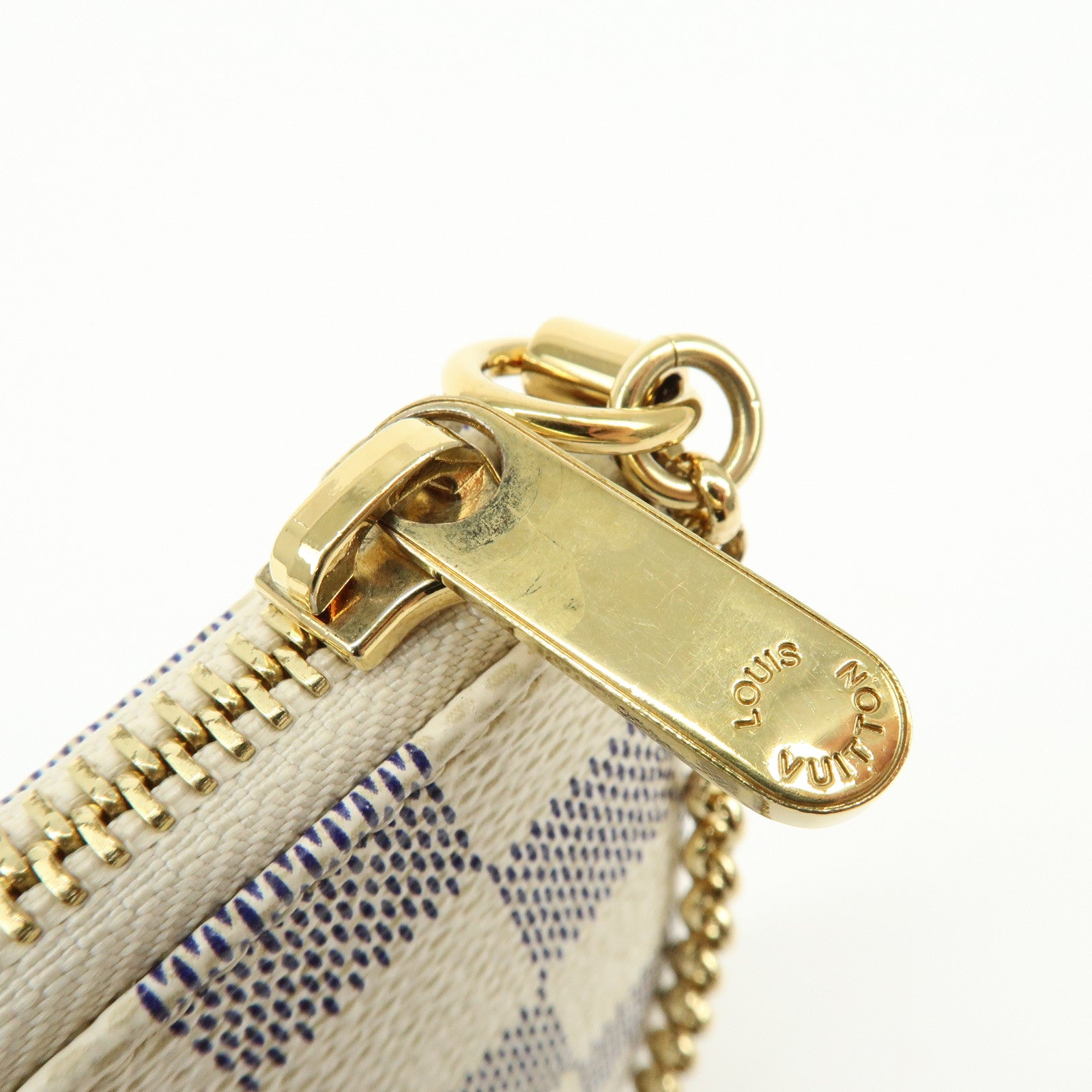 Louis Vuitton Damier Azur Pochette Milla MM Mini Accesory Pouch N60027