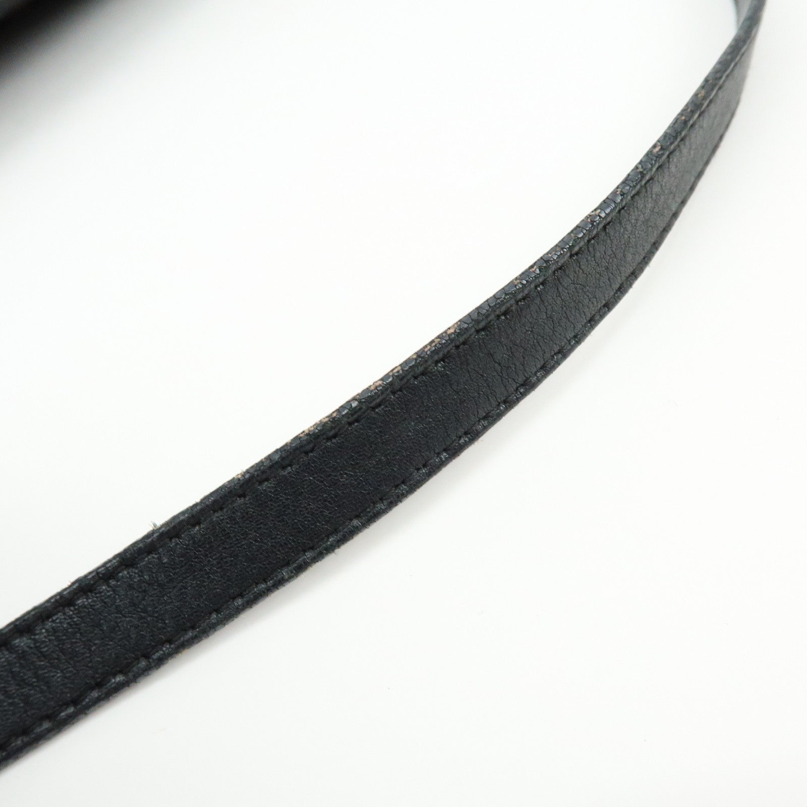 Ferragamo Gancini Canvas Leather Hand Bag Accessory Pouch Black