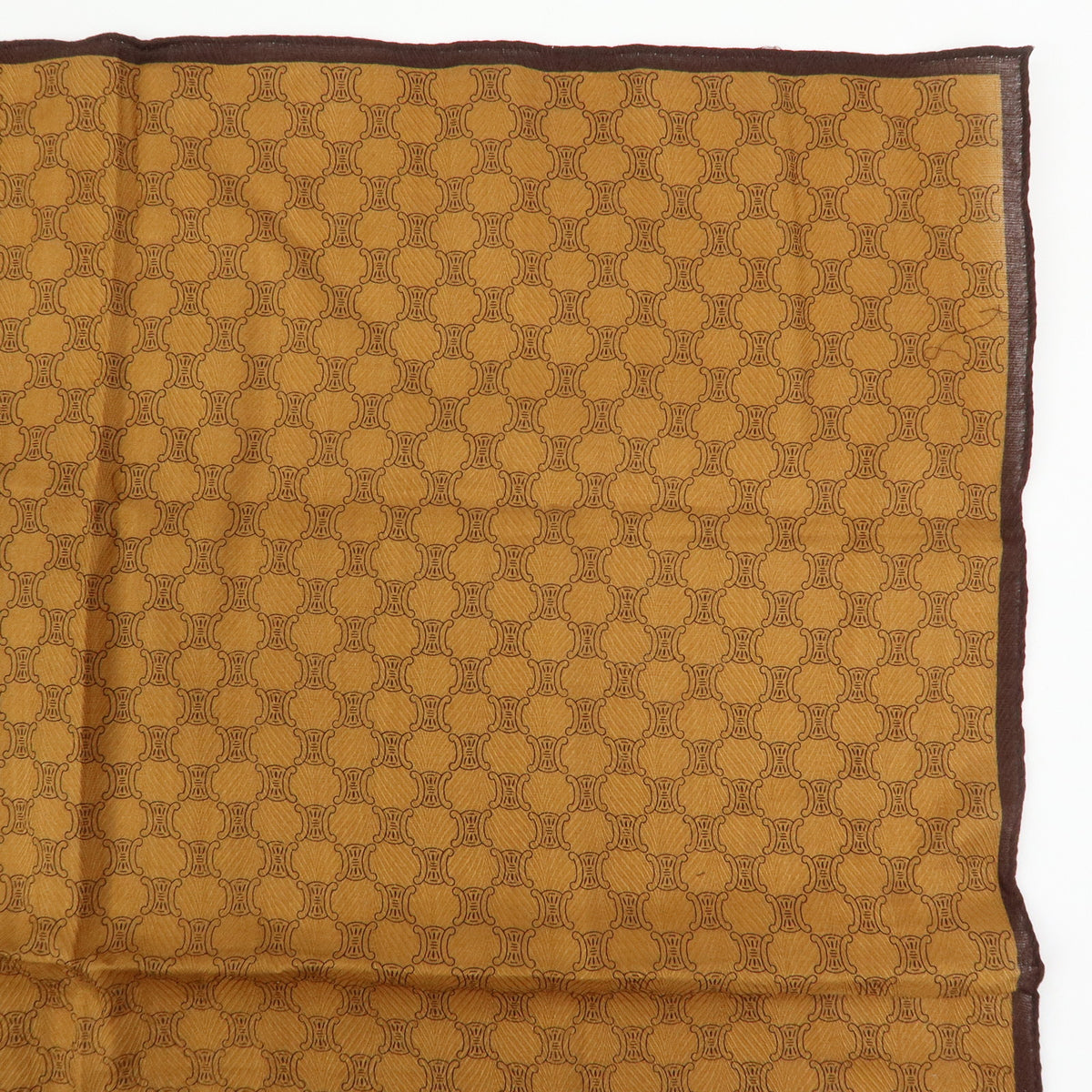 CELINE Macadam Lot of 2 Cotton 100% Scarf Handkerchief Brown Khaki