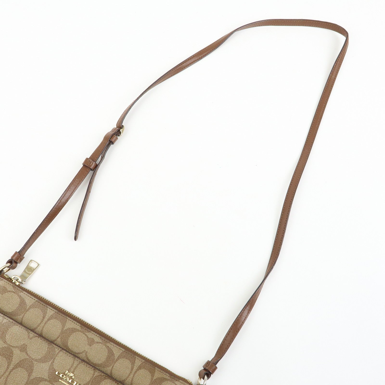 COACH Set of 2 Signature PVC Leather Shoulder Bag Cosmetic Pouch