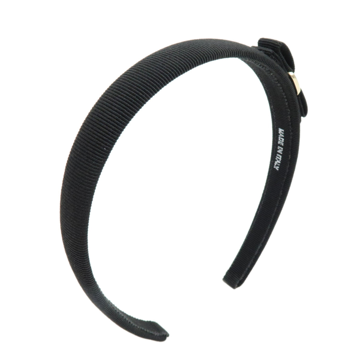 Ferragamo Vara Bow Ribbon Viscose Hair Accessory Black Gold