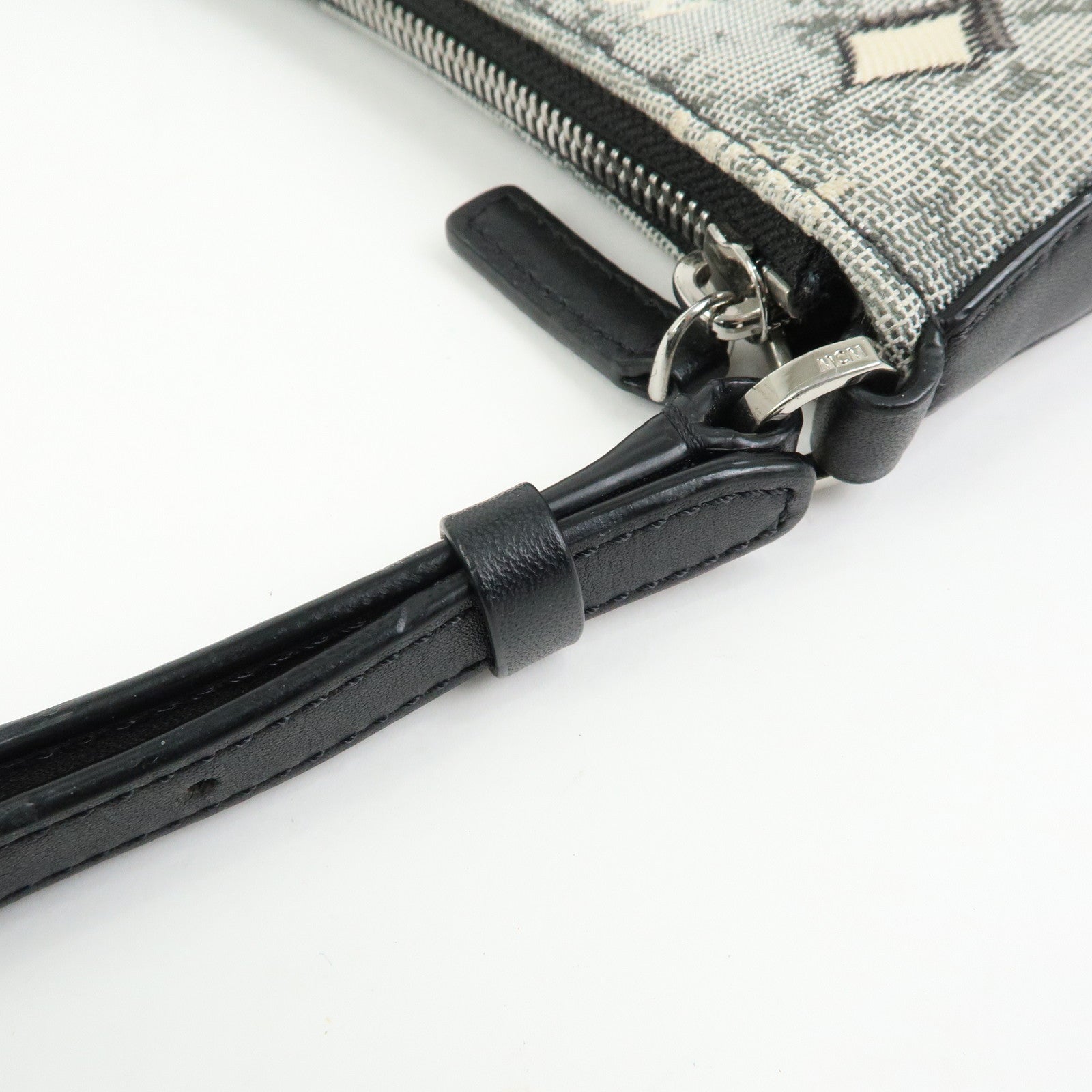 MCM Visetos Jacquard Canvas Leather 2Way Bag Shoulder Bag Grey Black