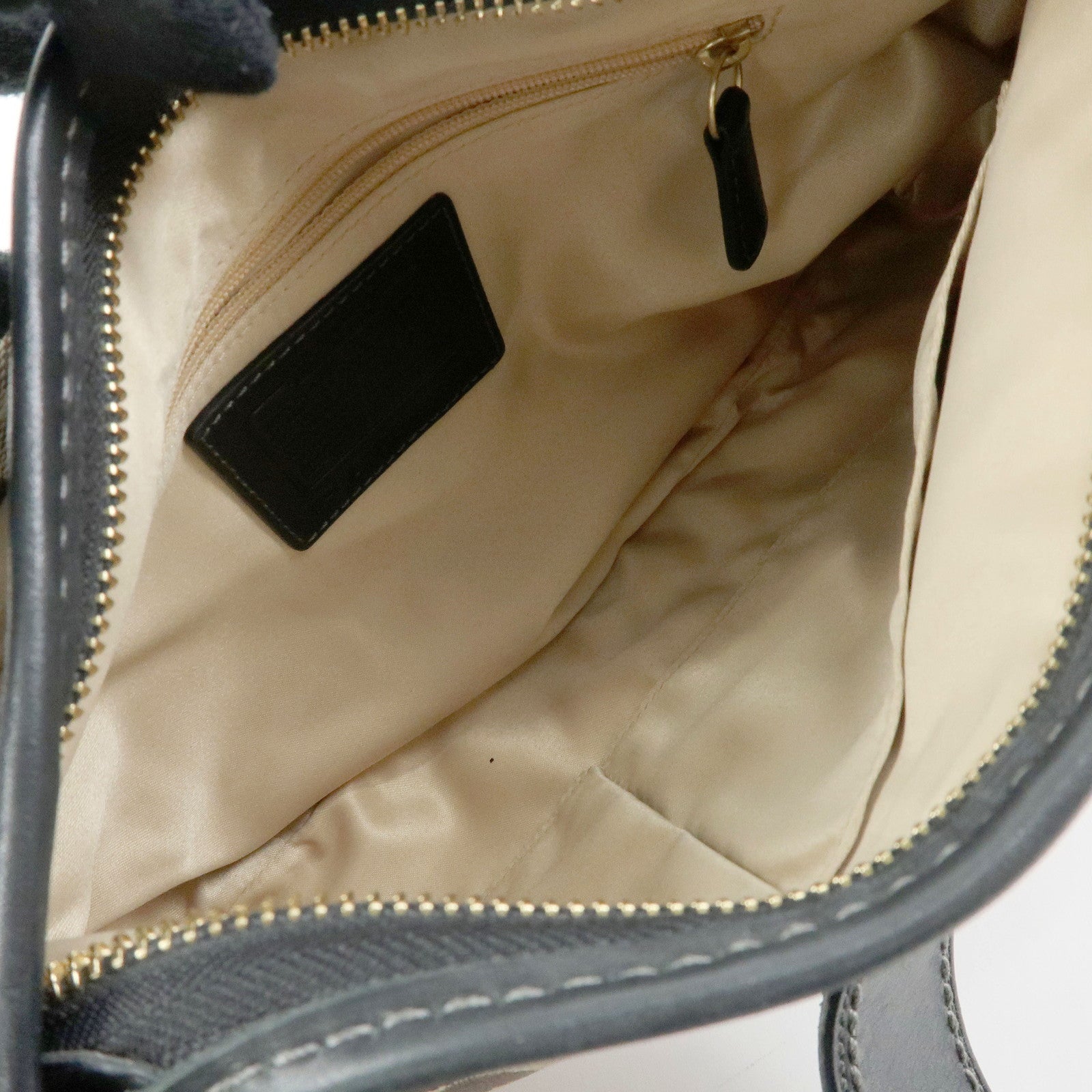COACH Singnature Canvas Leather Shoulder Bag Hand Bag Beige Black Brown