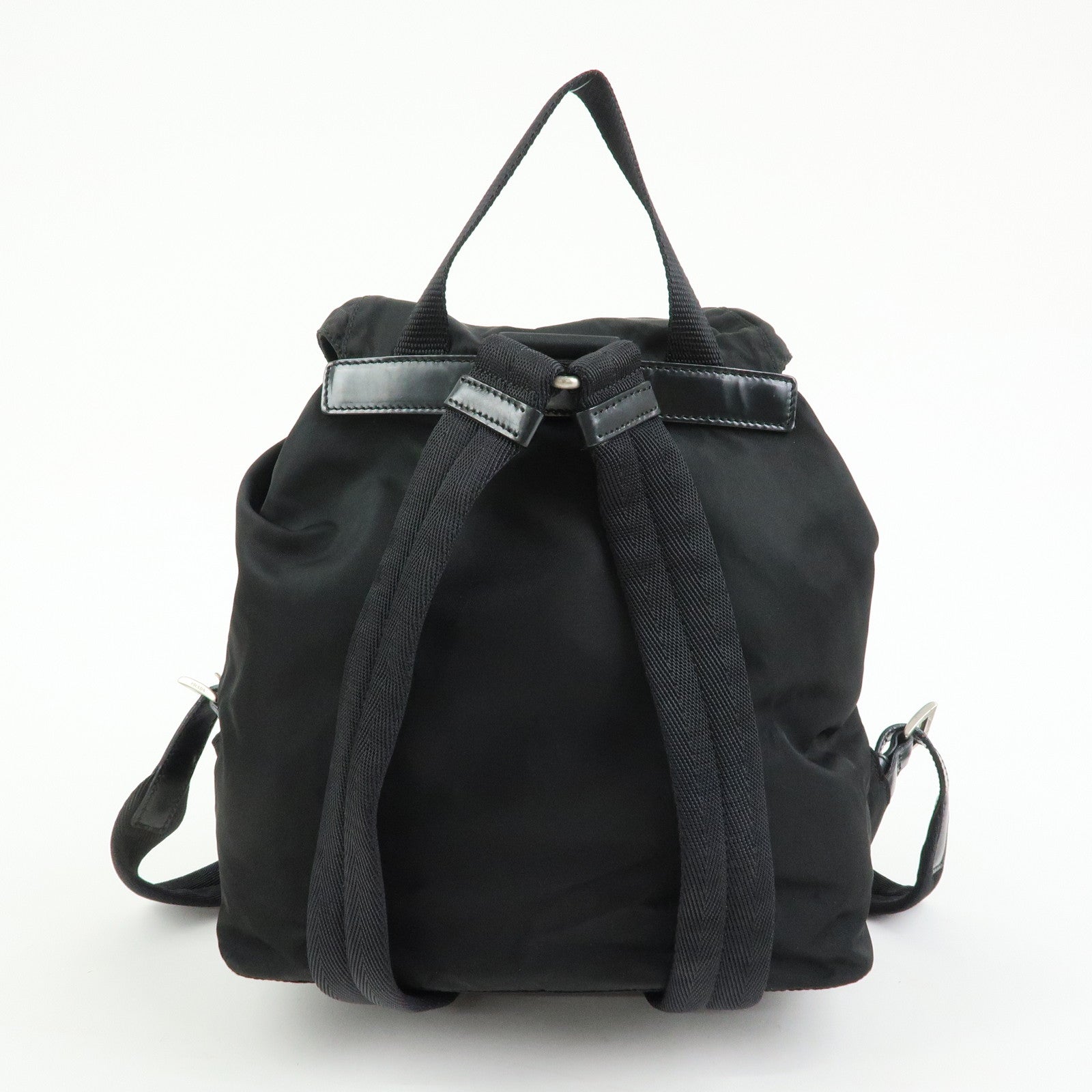 PRADA Triangle Logo Nylon Backpack Rucksack Black 1BZ005