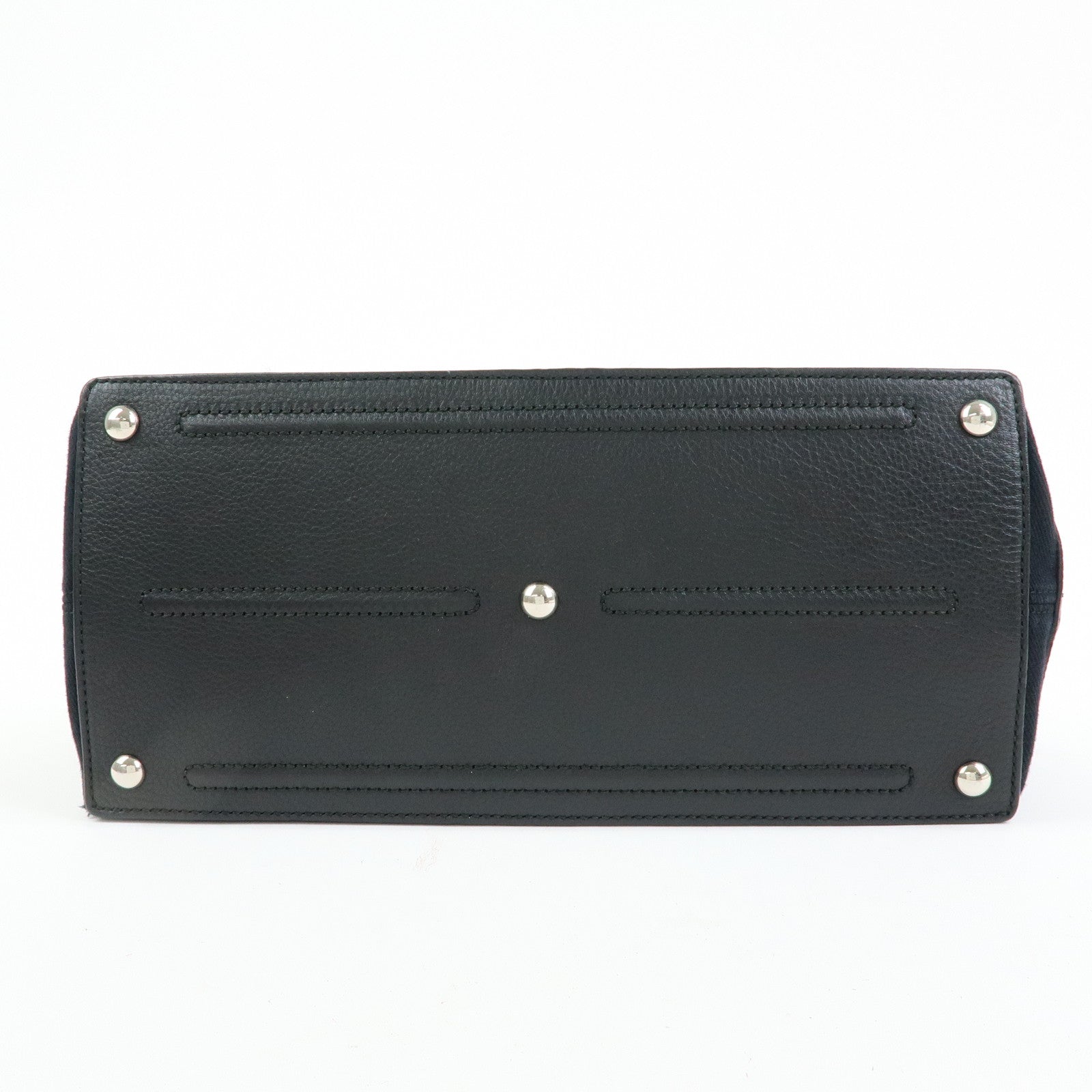 SAINT LAURENT PARIS Muse Two Leather Canvas Hand Shoulder Bag Black