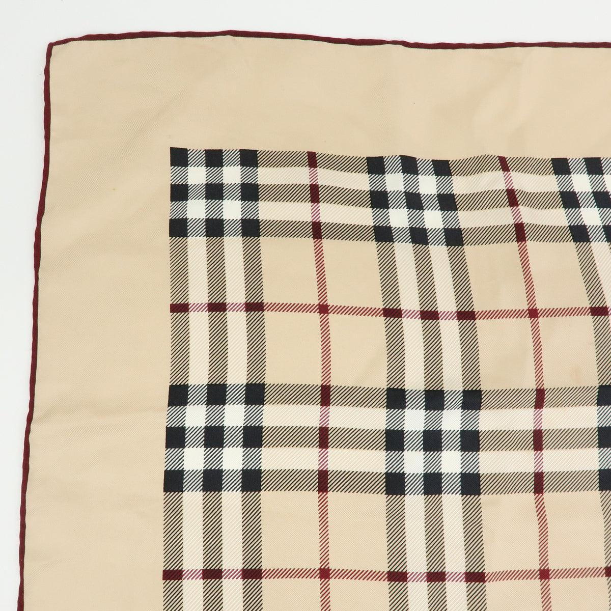 YSL BURBERRY Lot of 2 Silk 100% Scarf Nova Plaid Flower Blue Beige