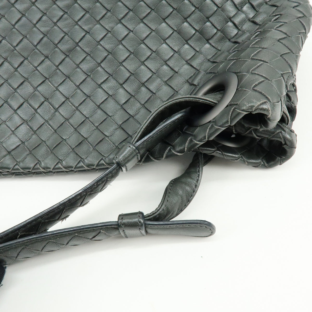 BOTTEGA VENETA Garda Intrecciato Leather Shoulder Bag Hand Bag Black