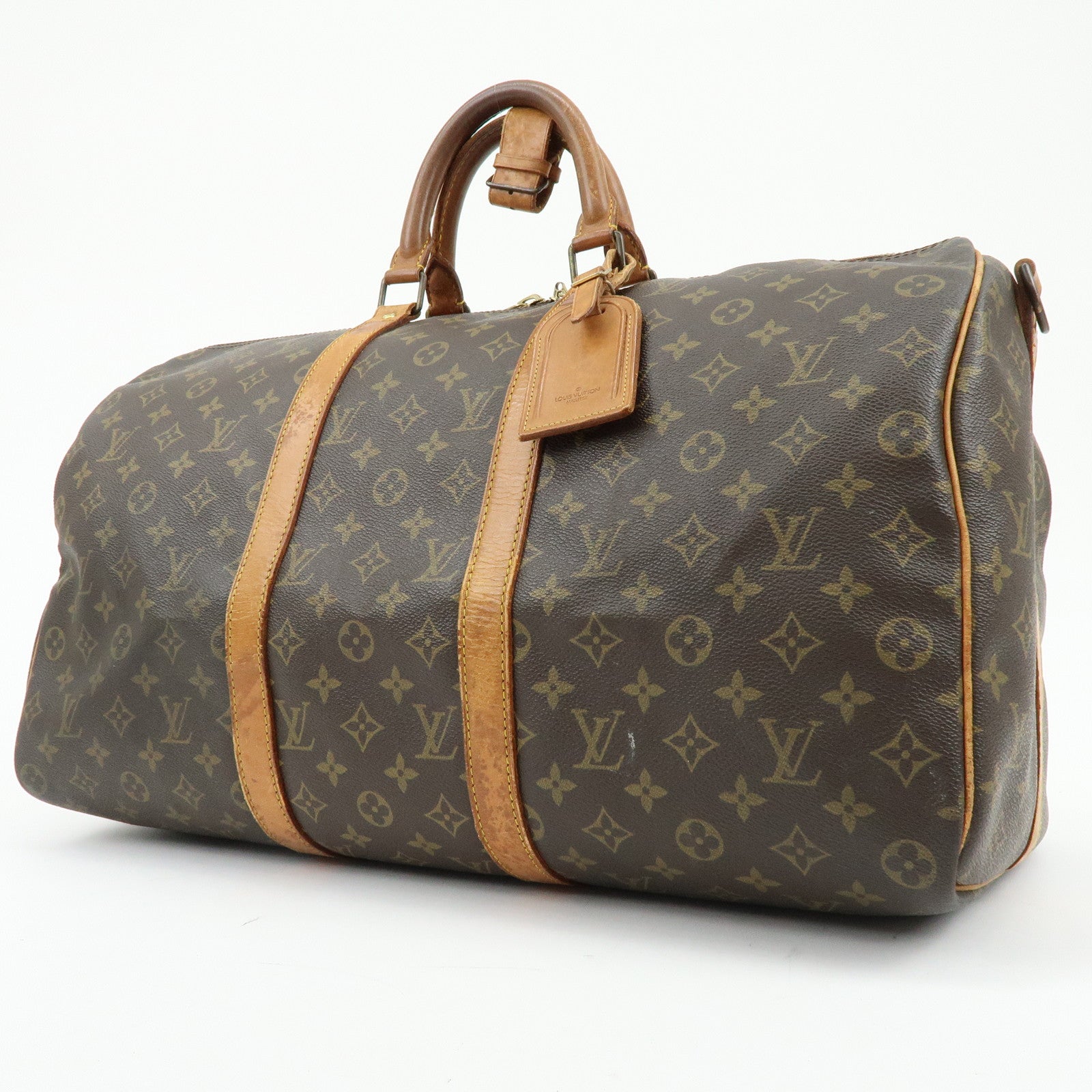 Louis Vuitton Monogram Keep All Bandouliere 50 Boston Bag Brown M41416