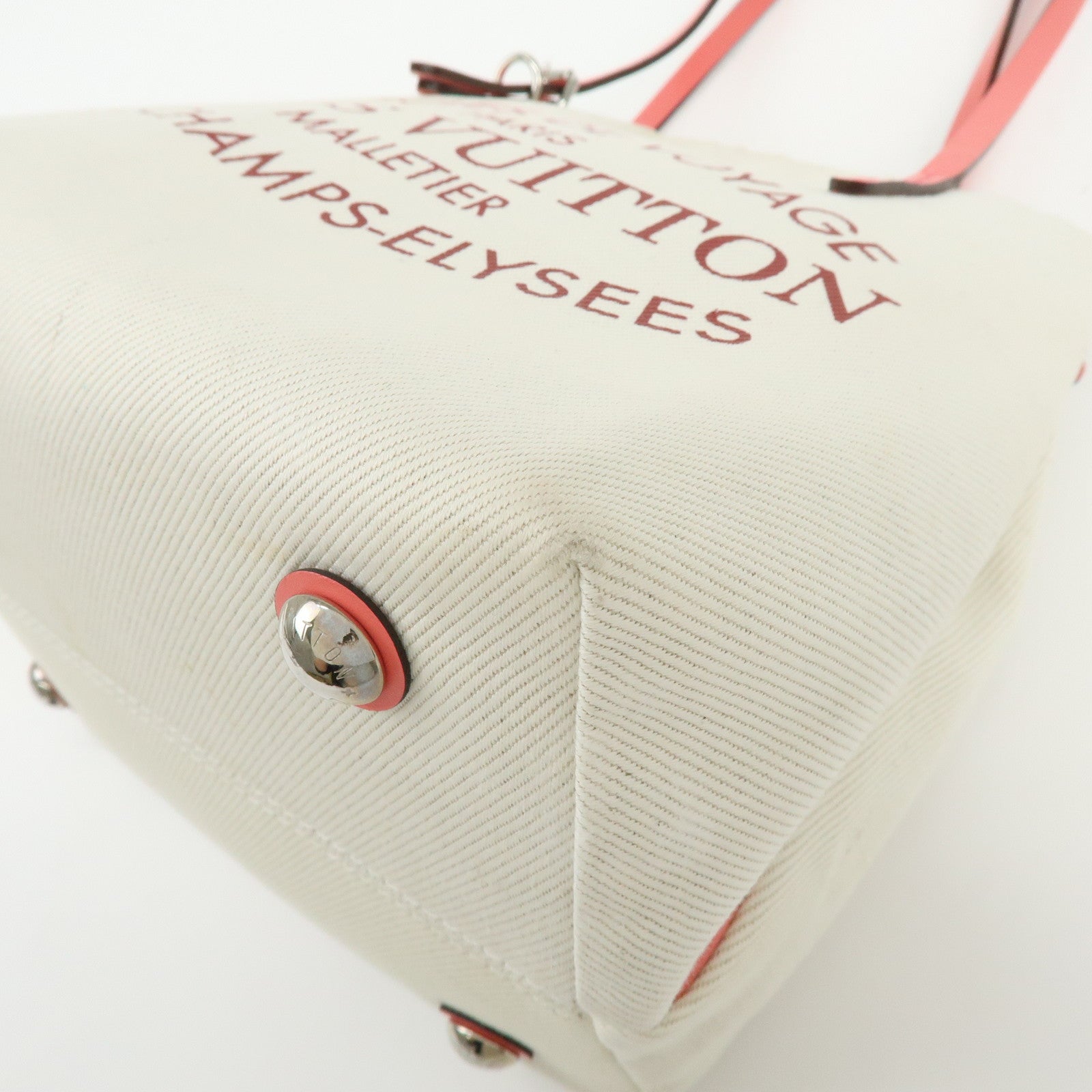 Louis Vuitton Canvas Leather Cabas PM Hand Bag Corail M94505