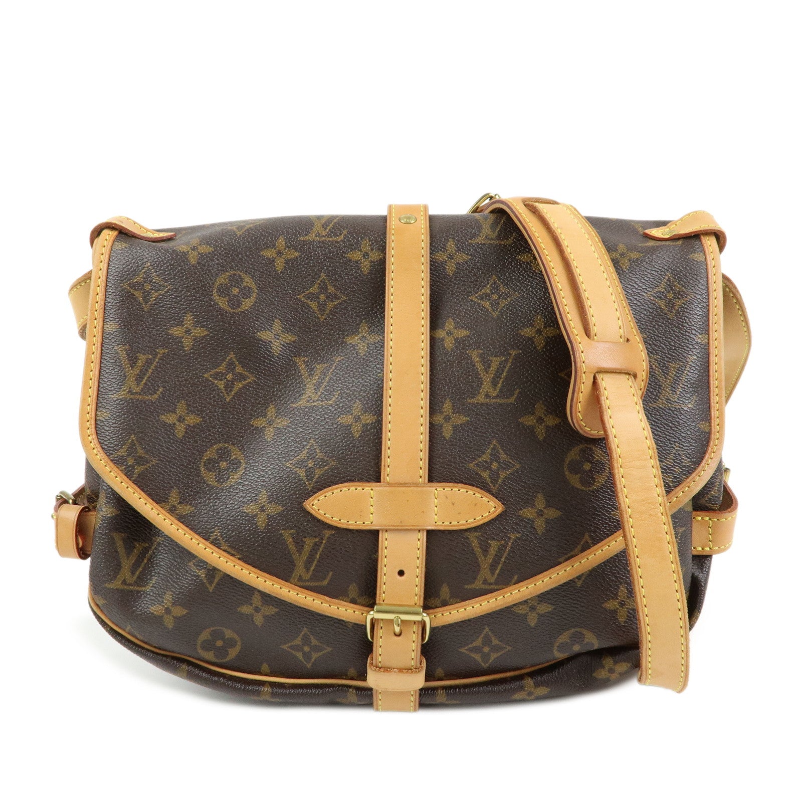Louis Vuitton Monogram Saumur 30 Shoulder Crossbody Bag Brown M42256