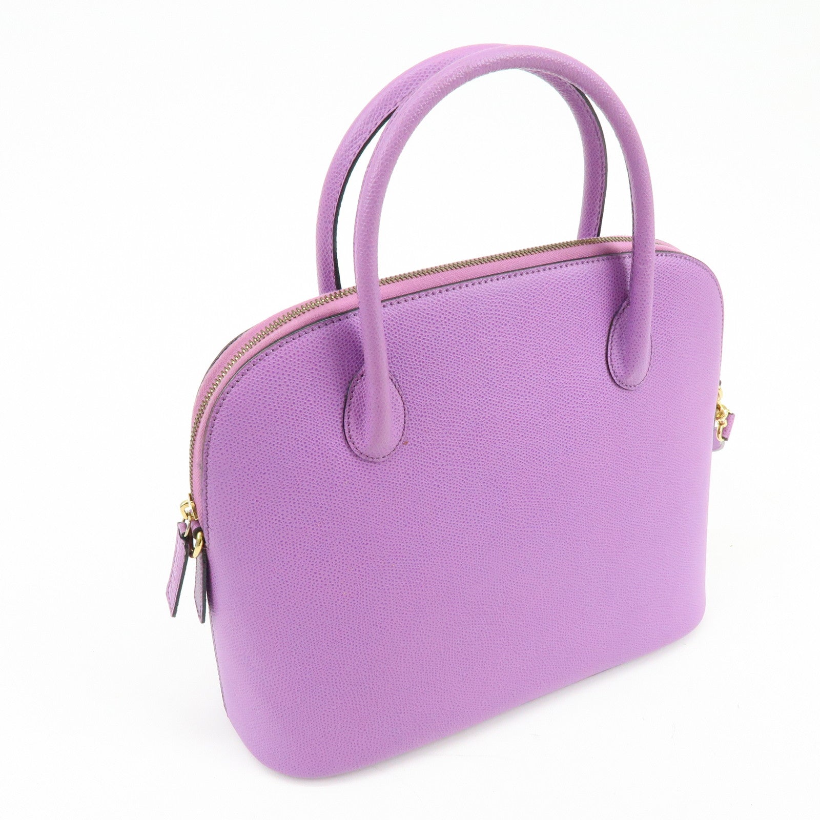 CELINE Leather 2Way Bag Shoulder Hand Bag Purple