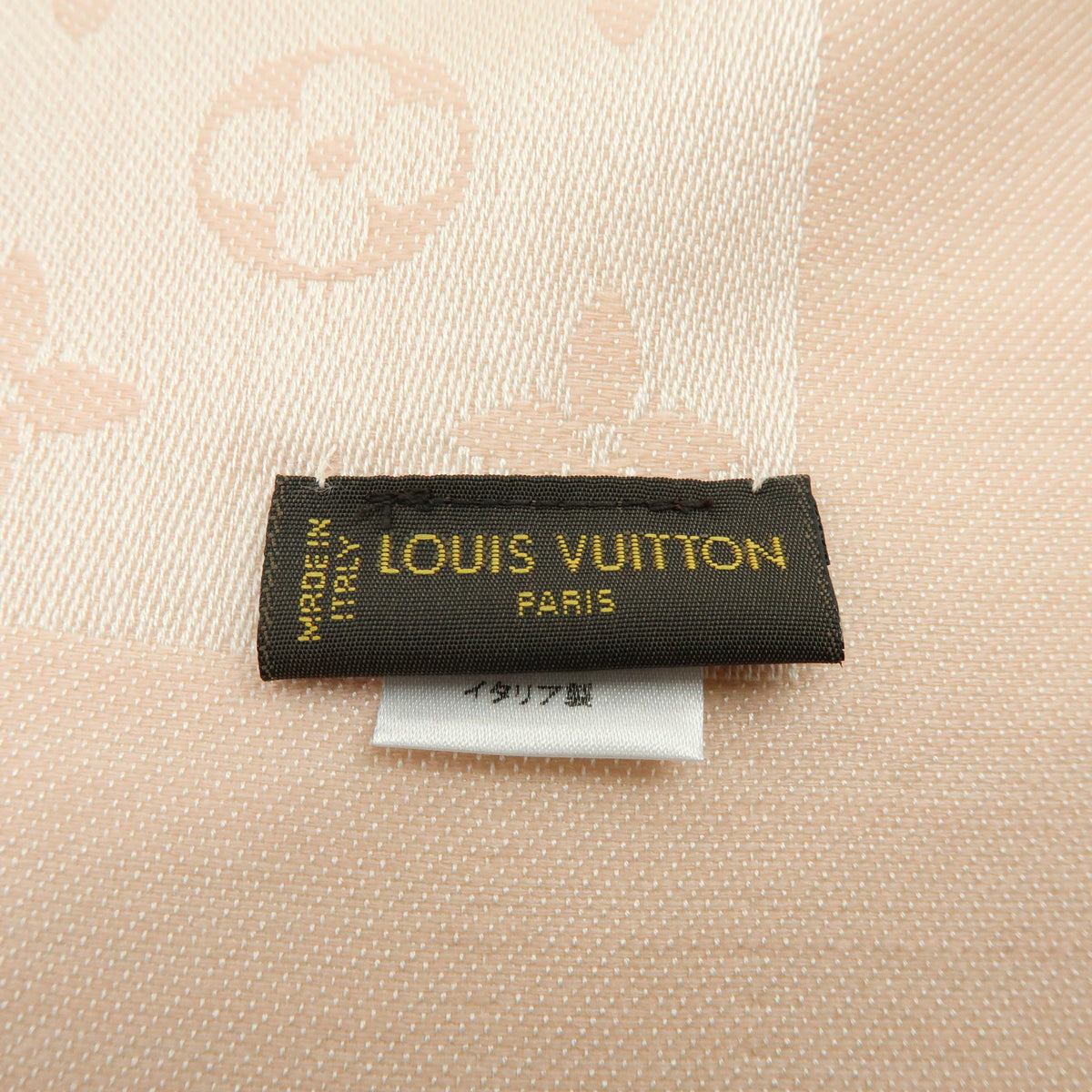 Louis Vuitton Monogram Silk Wool Scarf Shawl Light Pink
