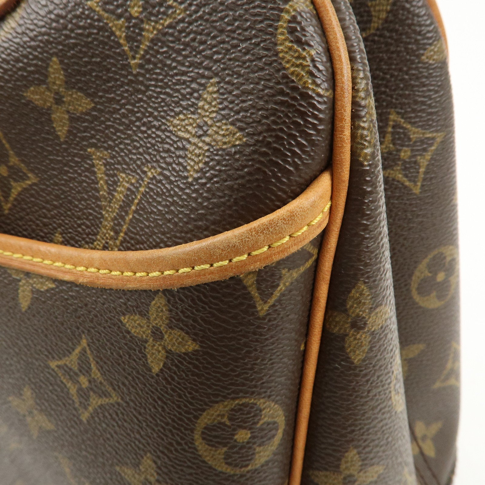 Louis Vuitton Monogram Deauville Hand Bag Brown M47270 Used