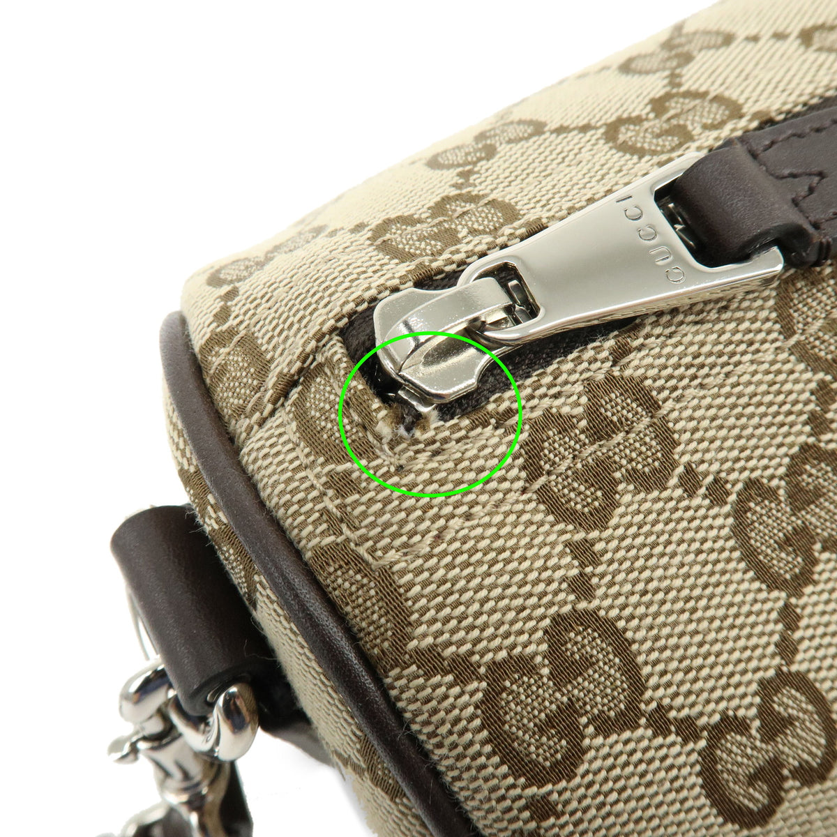 GUCCI Sherry GG Canvas Leather Shoulder Bag Brown Beige 834455