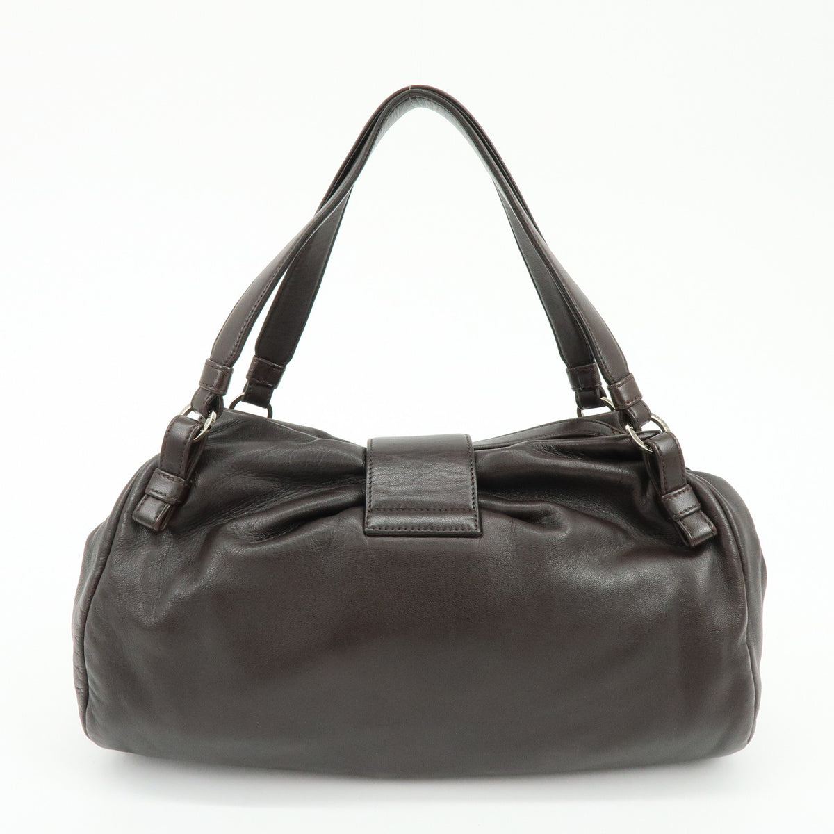 LOEWE Anagram Nappa Leather Shoulder Bag Hand Bag Dark Brown
