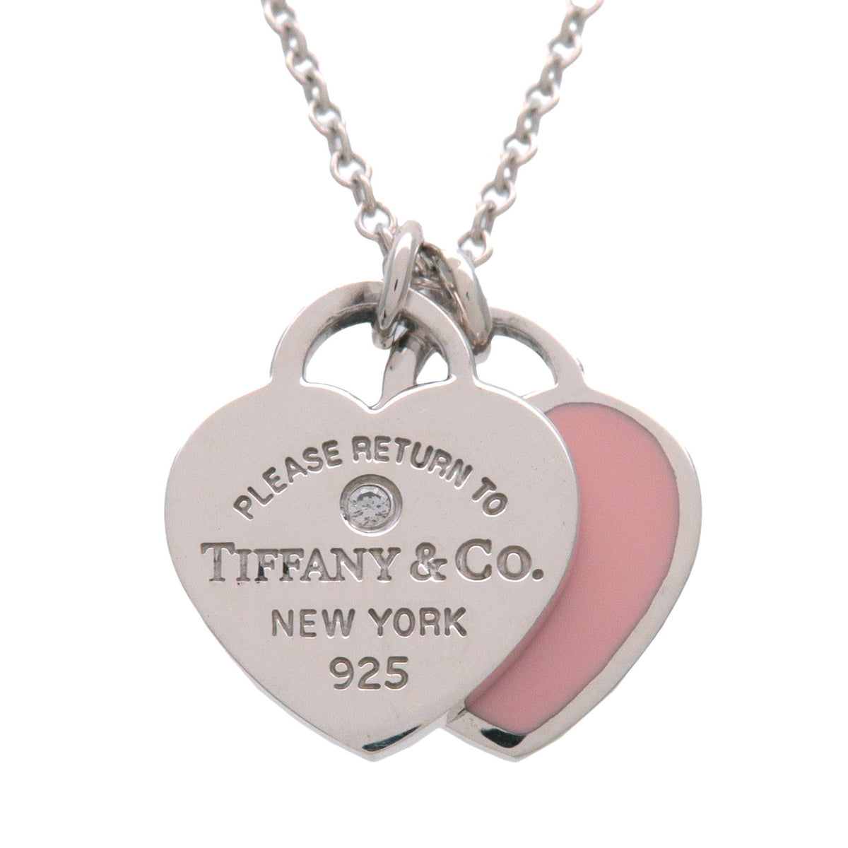 Tiffany & Co Return to Tiffany Double Heart Tag 1P Diamond Necklace