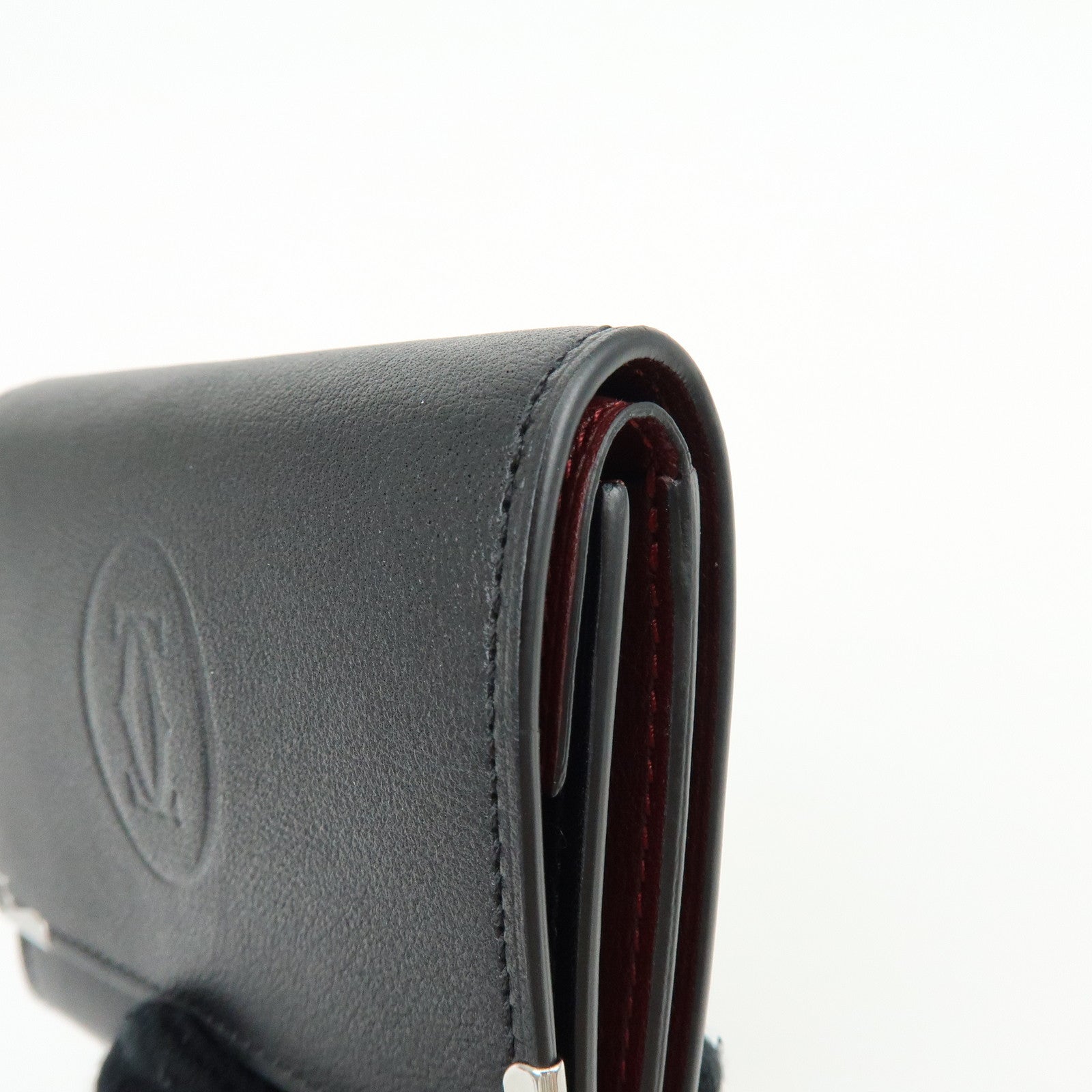 Cartier Must De Cartier Leather Coin Case Coin Purse Black