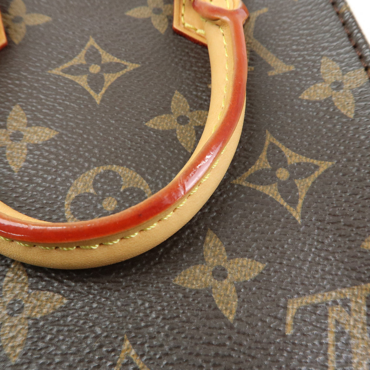 Louis Vuitton Monogram Petit Sac Plat 2Way Shoulder Bag Brown M69442