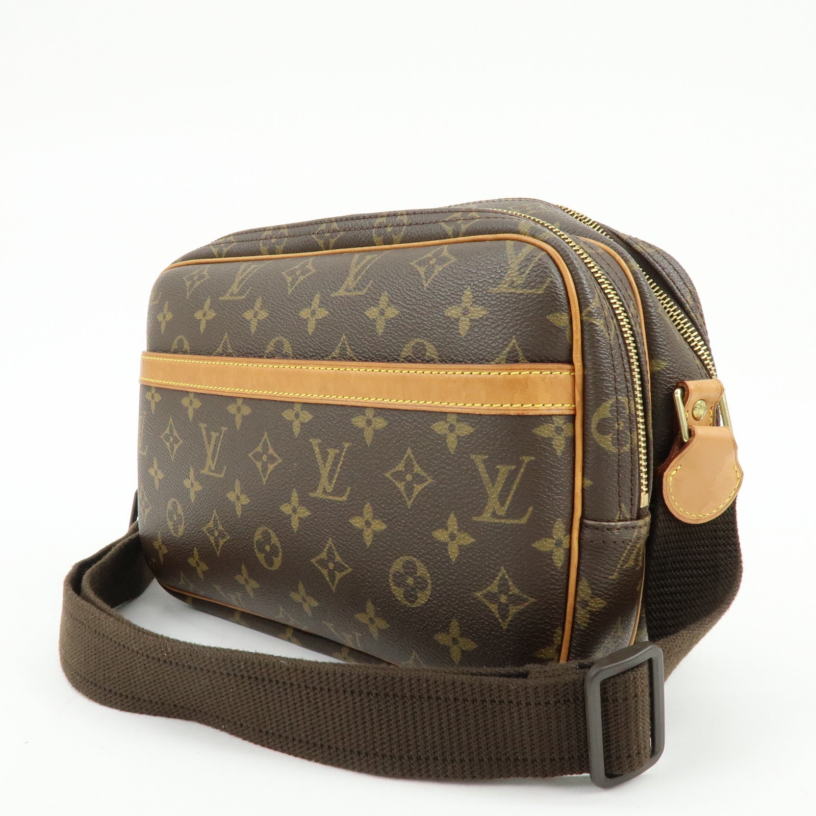 Louis Vuitton Monogram Reporter PM Shoulder Bag Brown M45254