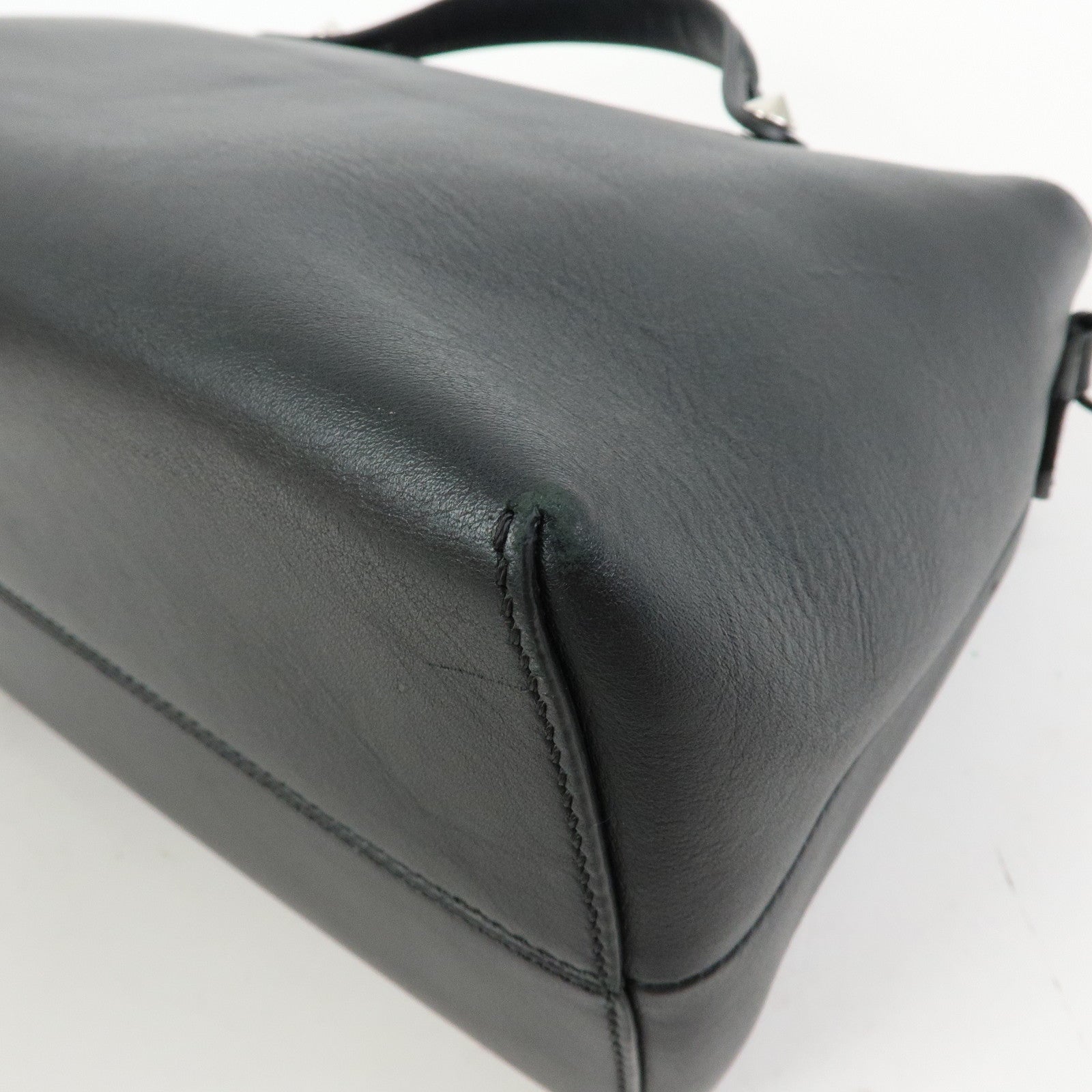 FENDI By The Way Large Leather 2Way Bag Hand Bag Black 8BL125