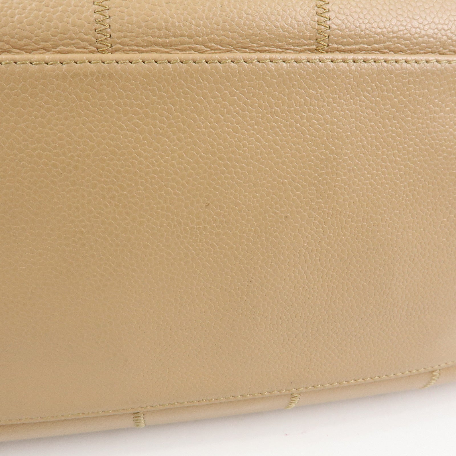 CHANEL Chocolate Bar Caviarskin Shoulder Bag Hand Bag Beige A26135