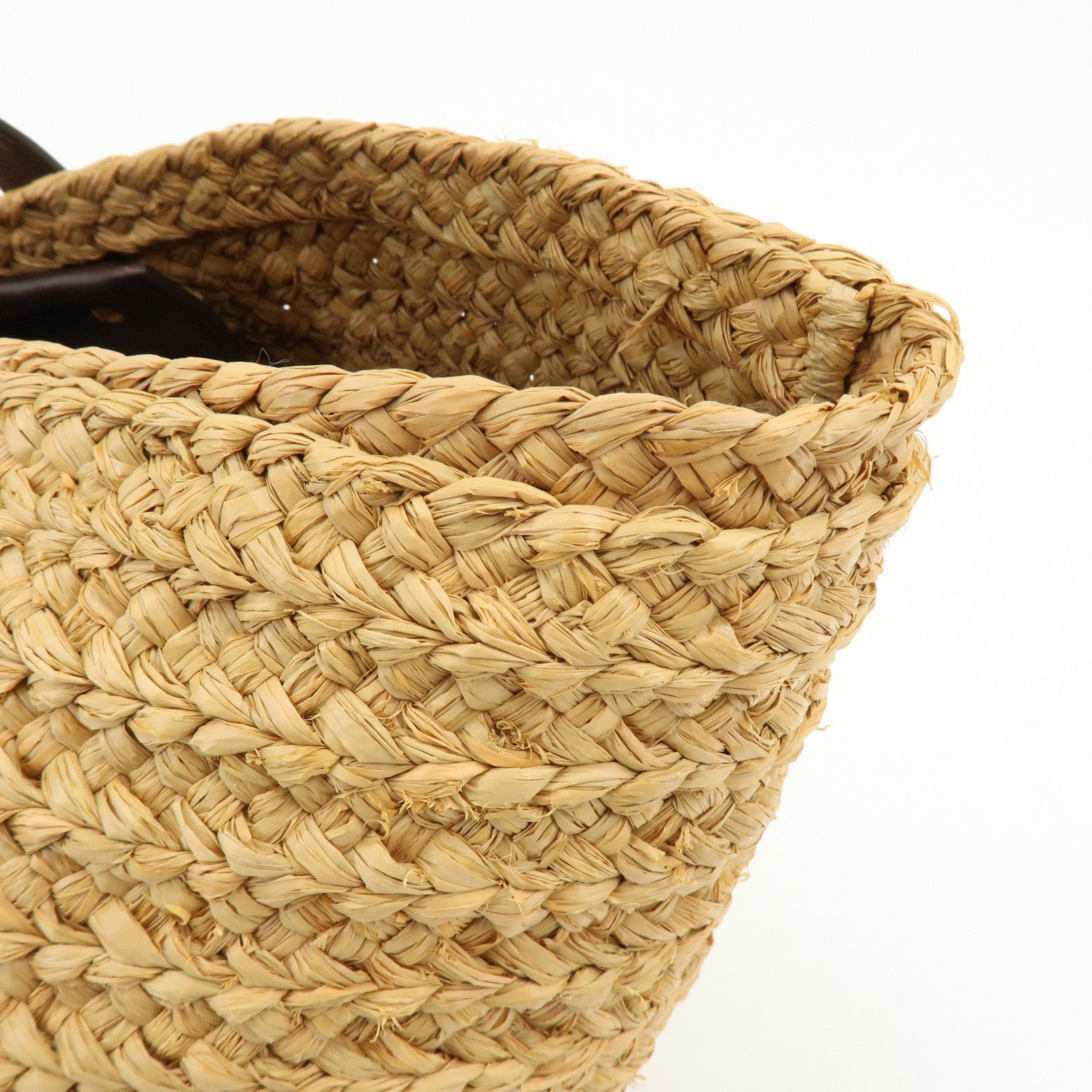 SAINT LAURENT PARIS Raffia Leather Panier Tote Bag Natural 579521