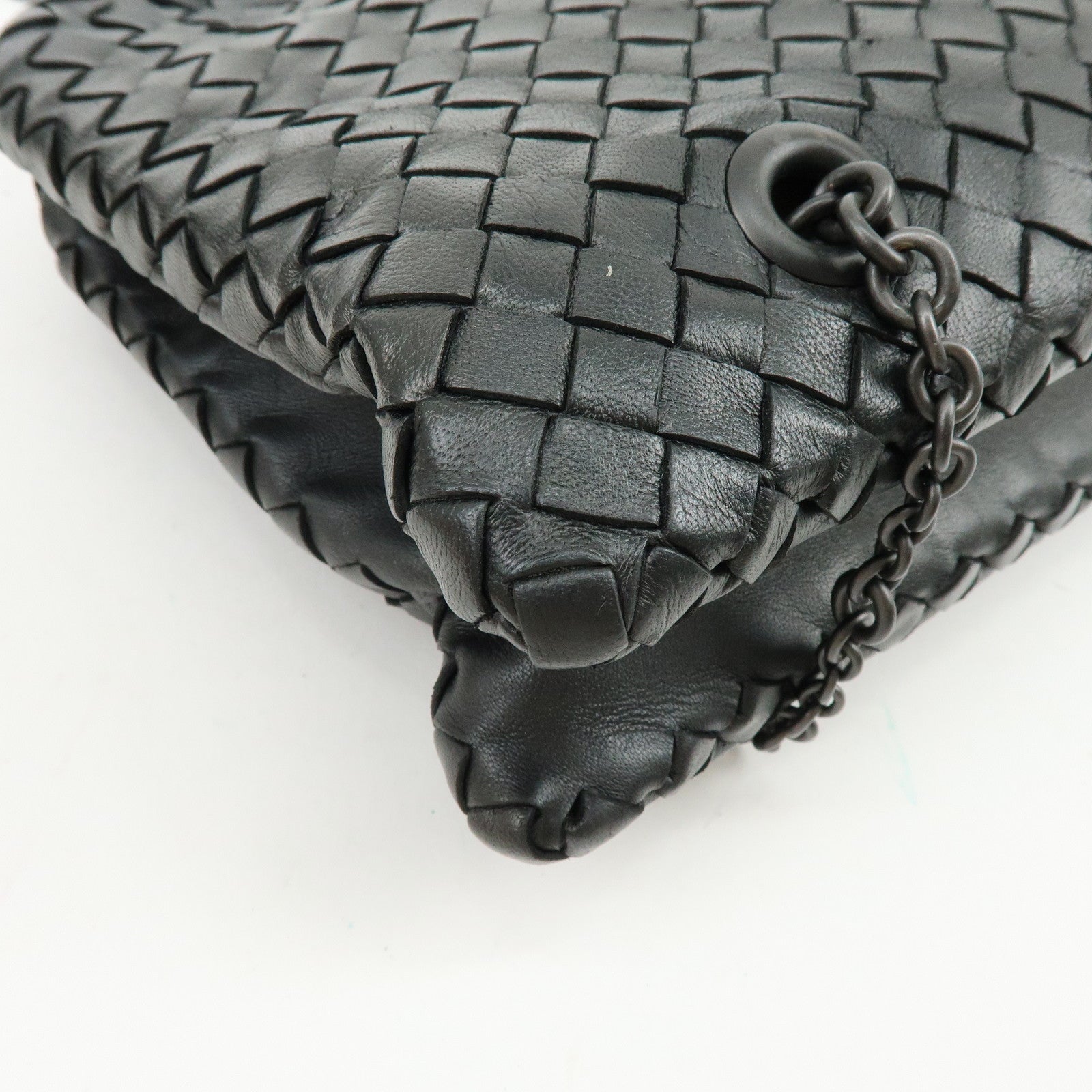 BOTTEGA VENETA Intrecciato Shoulder Bag Hand Bag Black