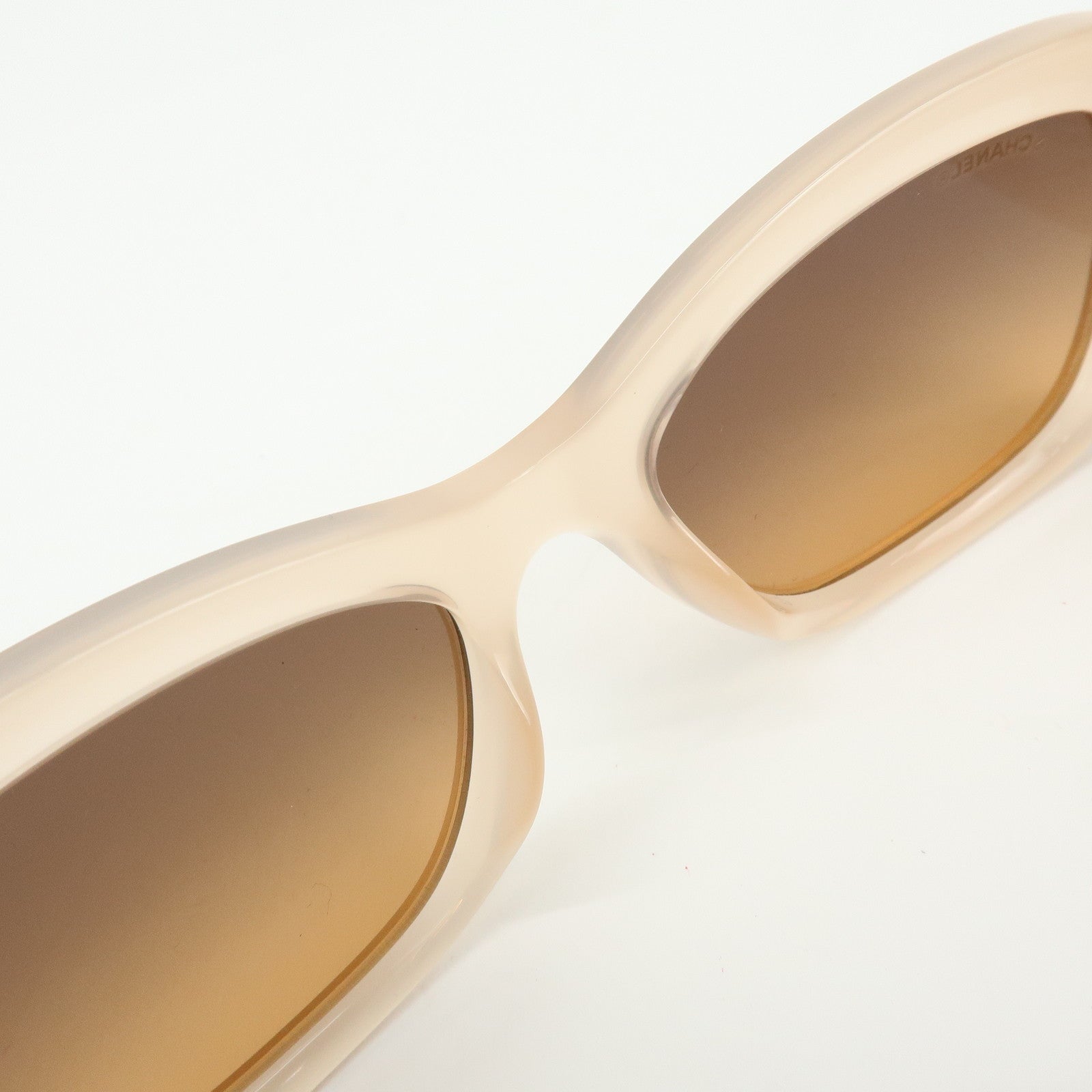 CHANEL COCO Mark Plastic Sunglasses Pink Brown 5493-A