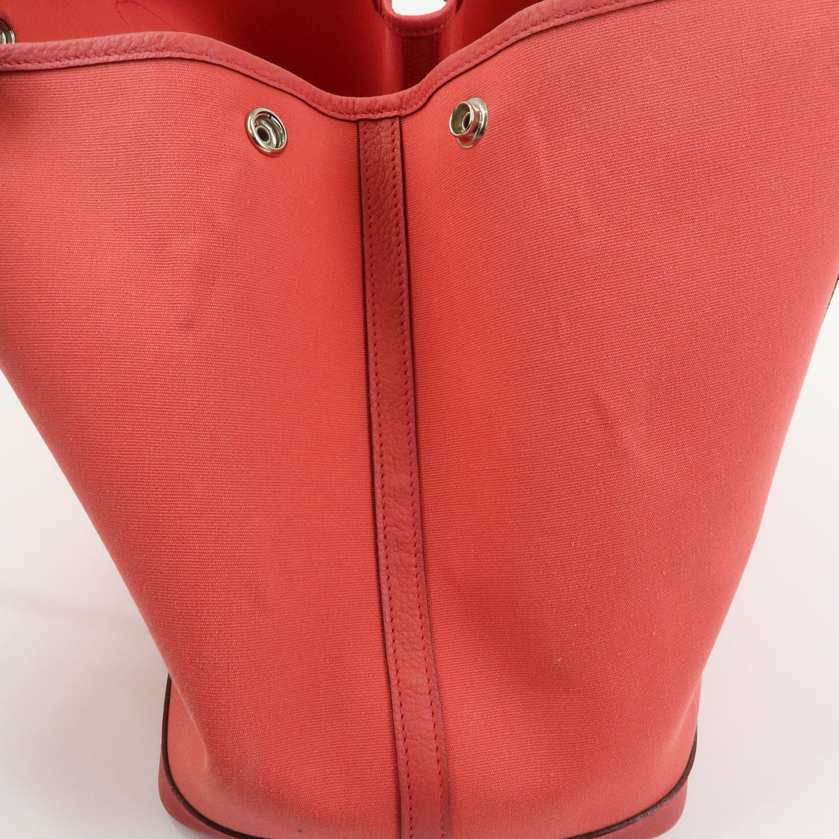 HERMES Garden Party PM Toile Ash Leather □N Stamped Tote Bag