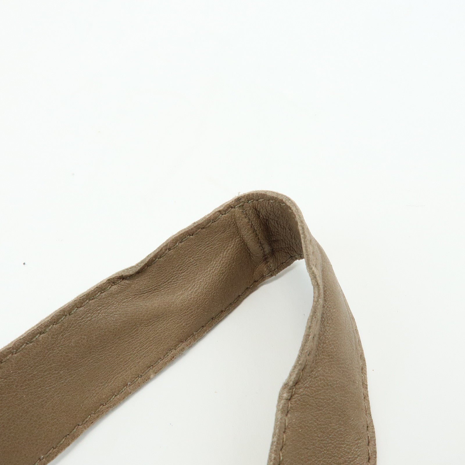 HERMES Leather Clou de Selle Shoulder Bag □M Stamped Beige