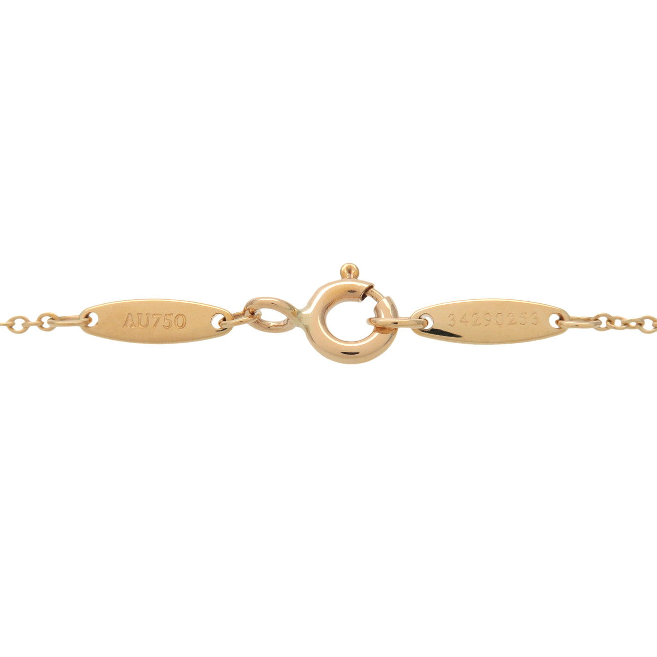 Tiffany & Co By The Yard 1P Diamond Necklace K18 750YG Yellow Gold