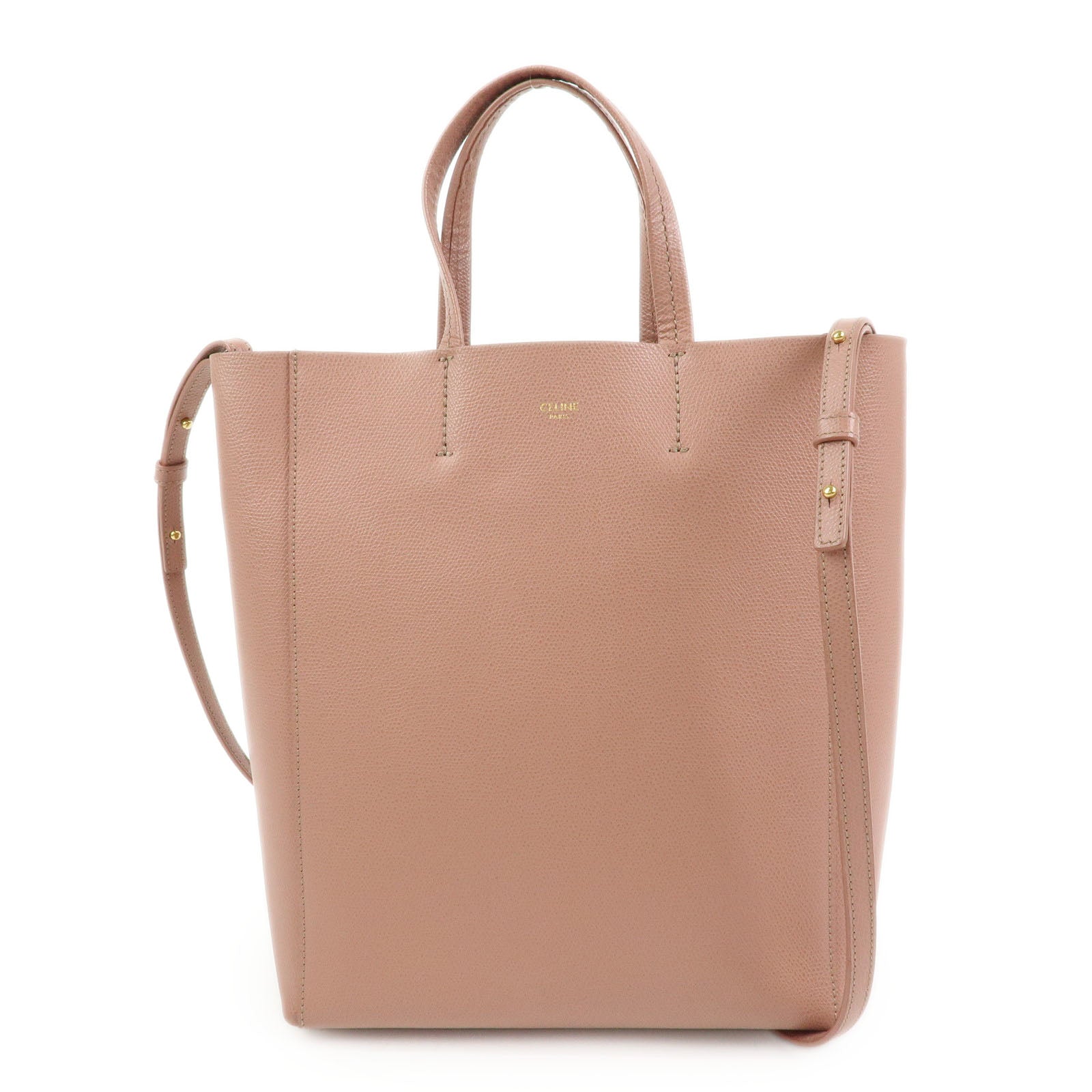 Celine Small Vertical Cabas Leather 2Way Bag Hand Bag Shoulder Bag Rose