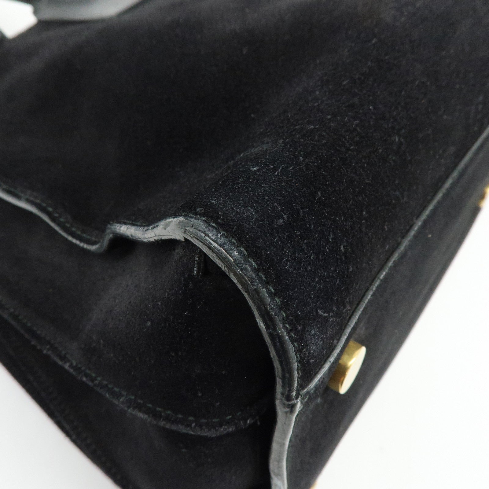 SAINT LAURENT PARIS Sac de Jour Leather Suede Hand Bag Black 319910