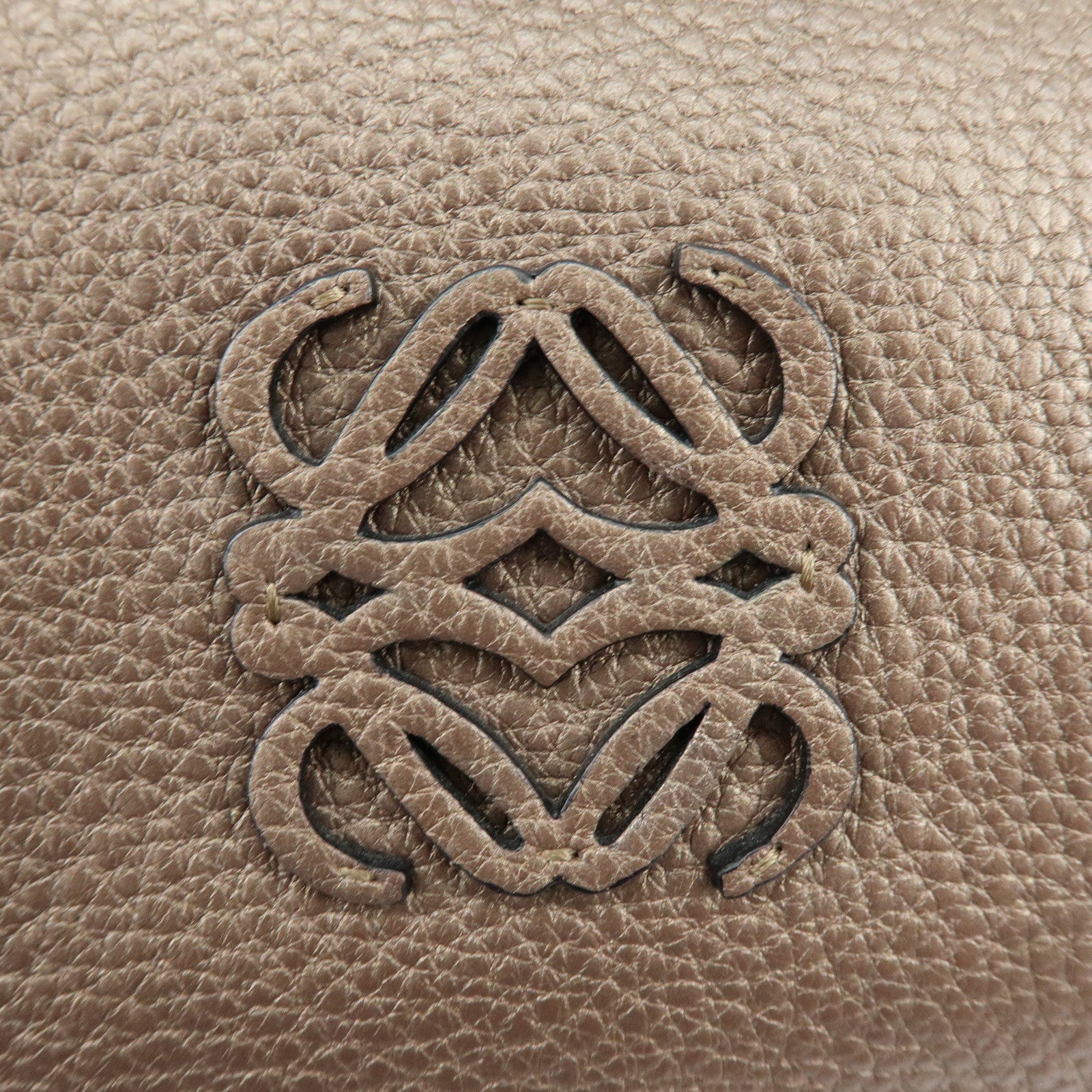 LOEWE Anagram Leather 2Way Bag Hand Bag Boston Bag Bronze