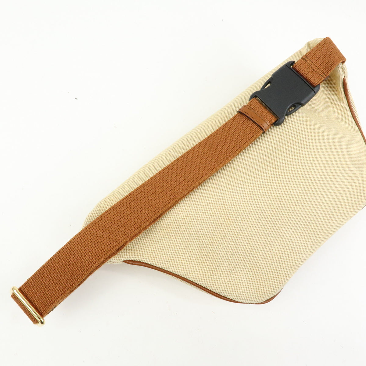 GUCCI Sherry Interlocking G Canvas Leather Waist Body Bag Beige 575082