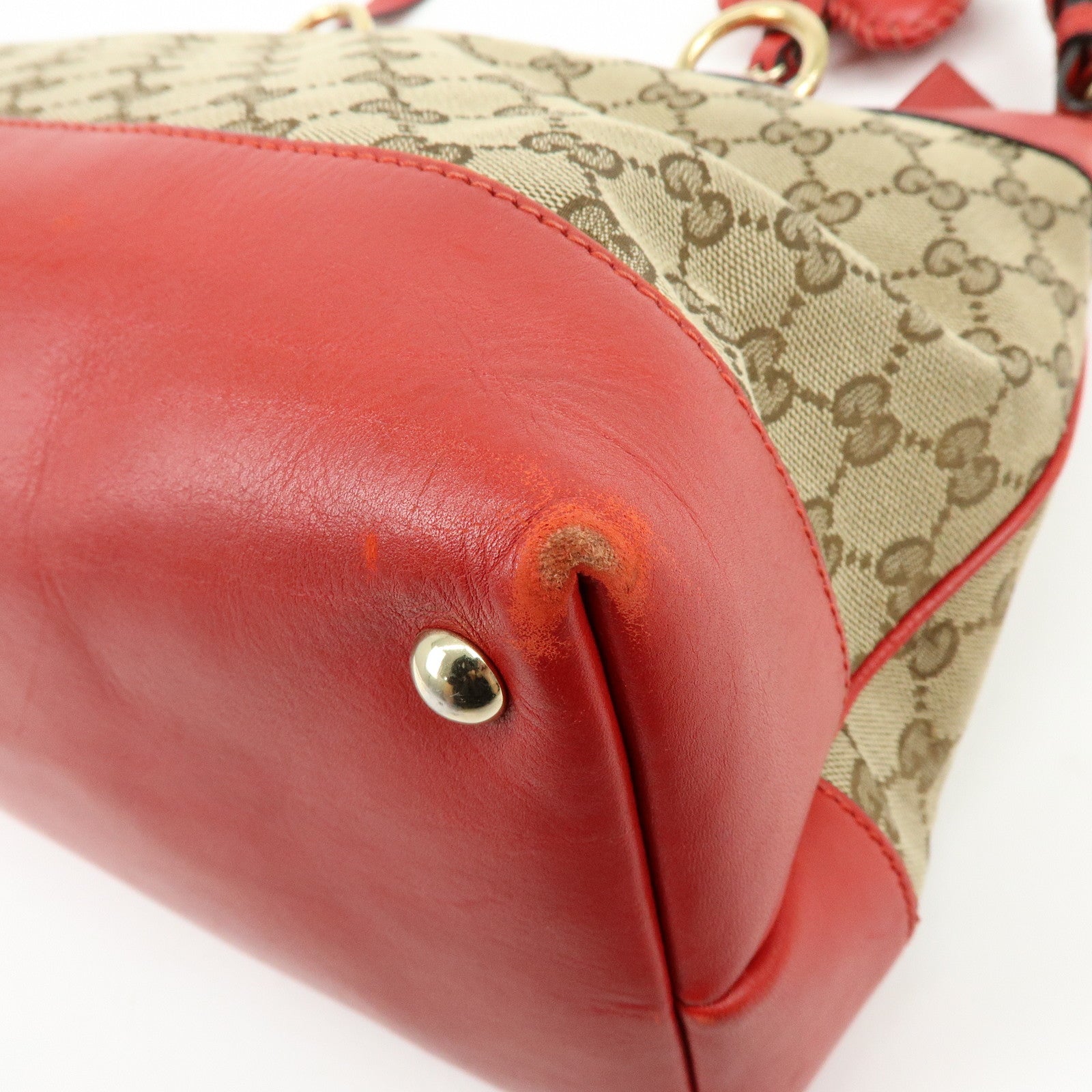 GUCCI GG Canvas Leather Shoulder Bag Valentine Limited 309122
