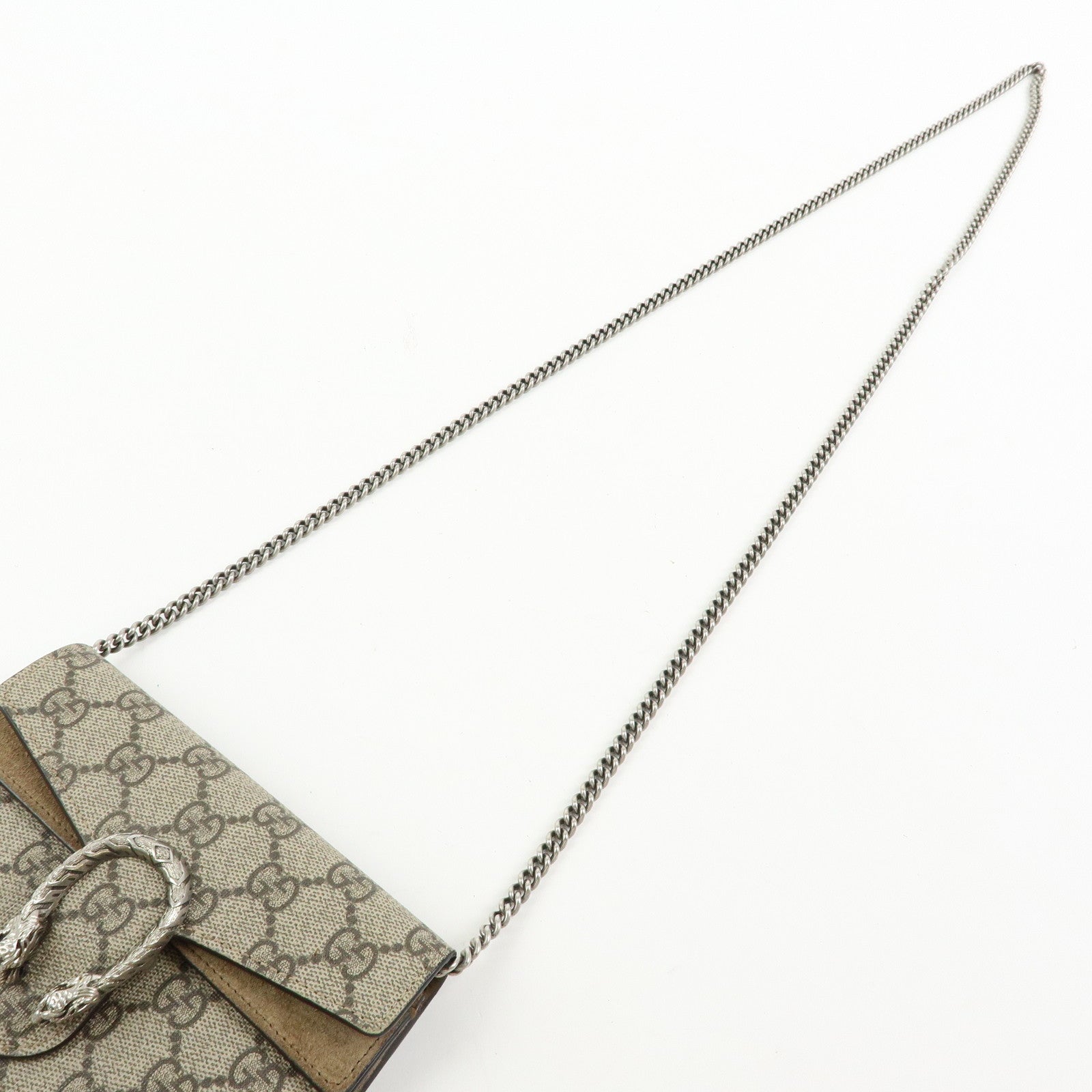 GUCCI Dionysus Super Mini Bag Leather Chain Shoulder Bag Beige 476432