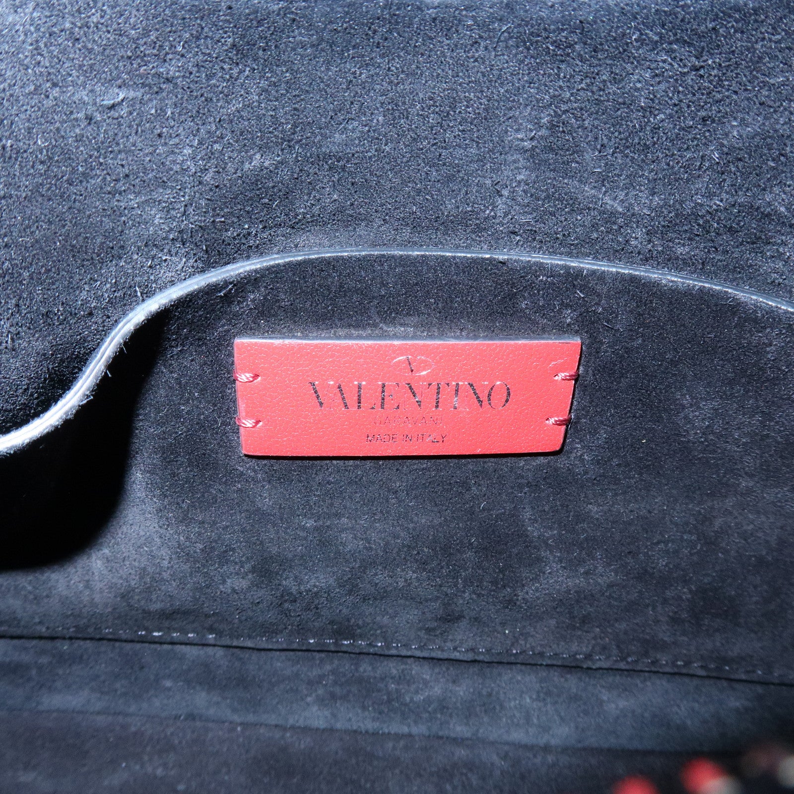 VALENTINO Logo Leather 2Way Bag Hand Bag Shoulder Bag Navy