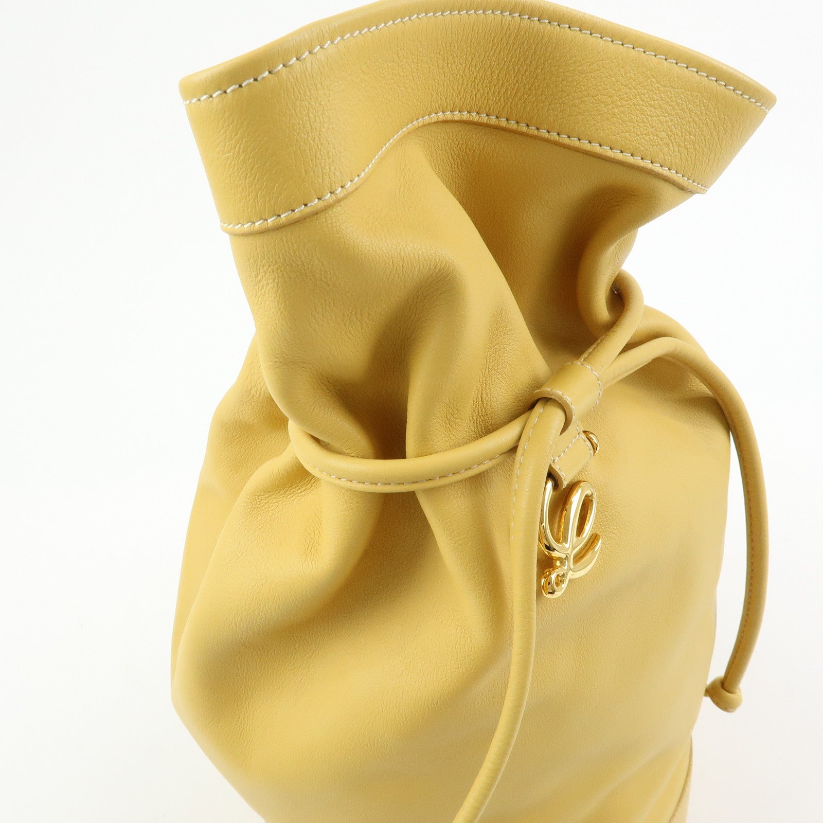 LOEWE Anton Anagram Leather Shoulder Bag Backpack and Pouch Yellow