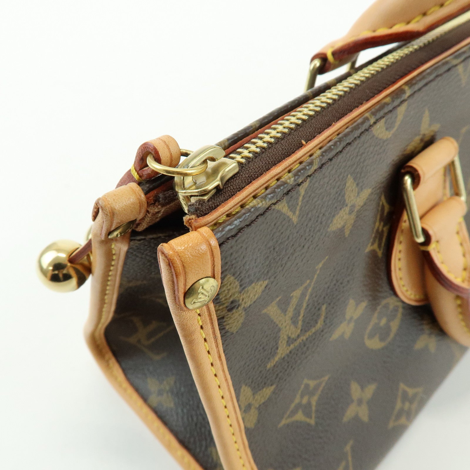 Louis Vuitton Monogram Popincourt Canvas Hand Bag Brown M40009